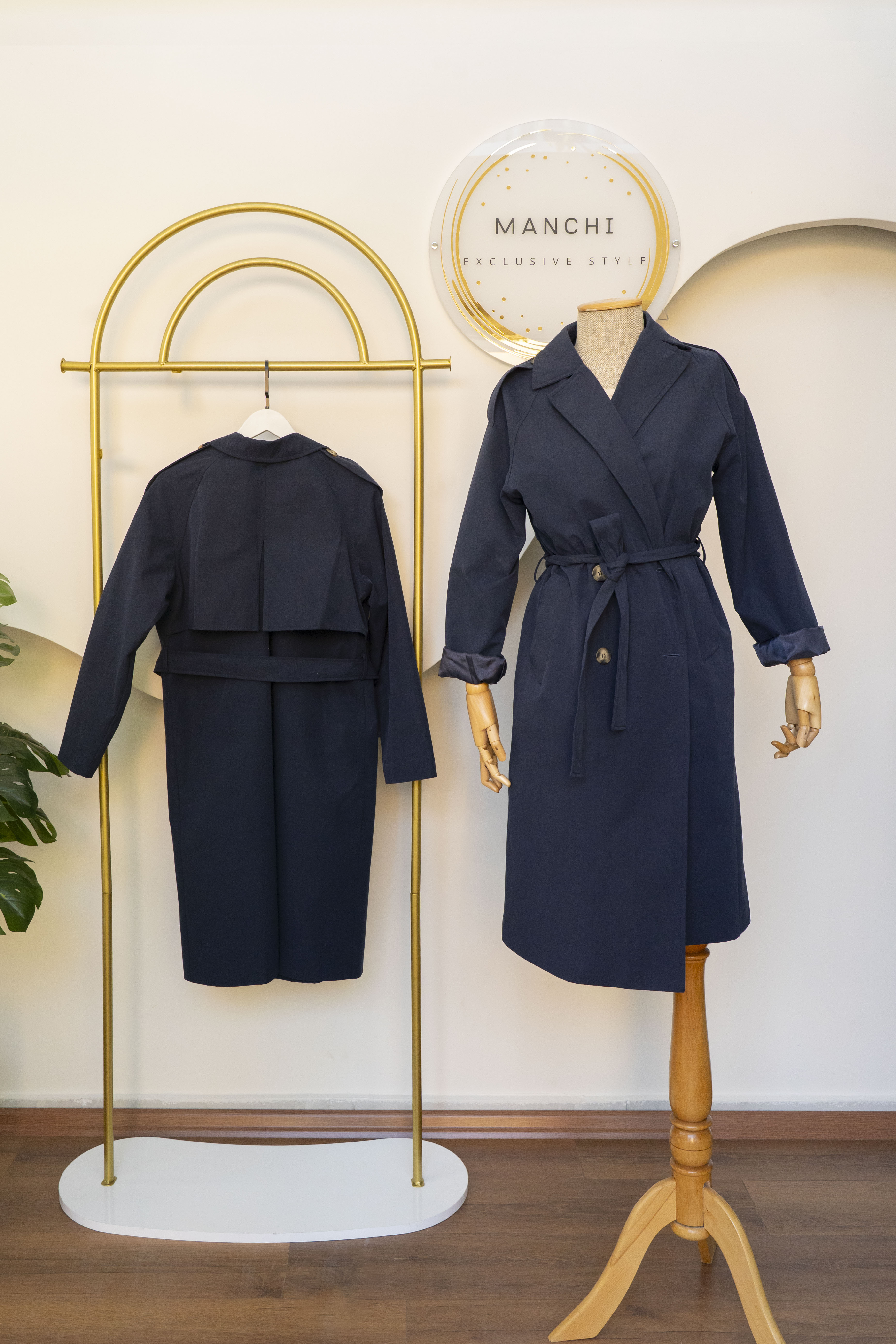 Trençkot - Lacivert - Kahve