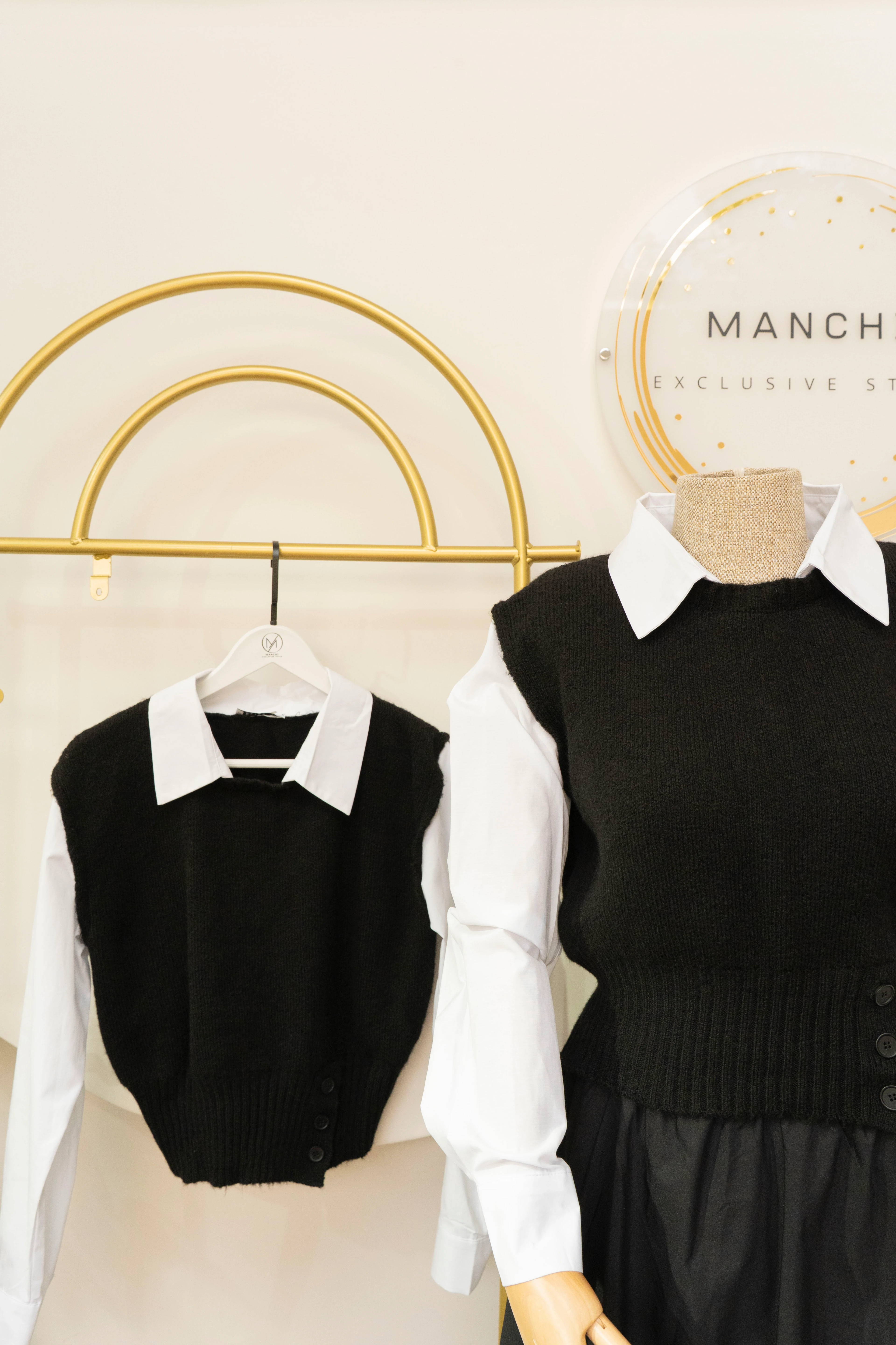 Triko Süveter - Gömlek Detaylı