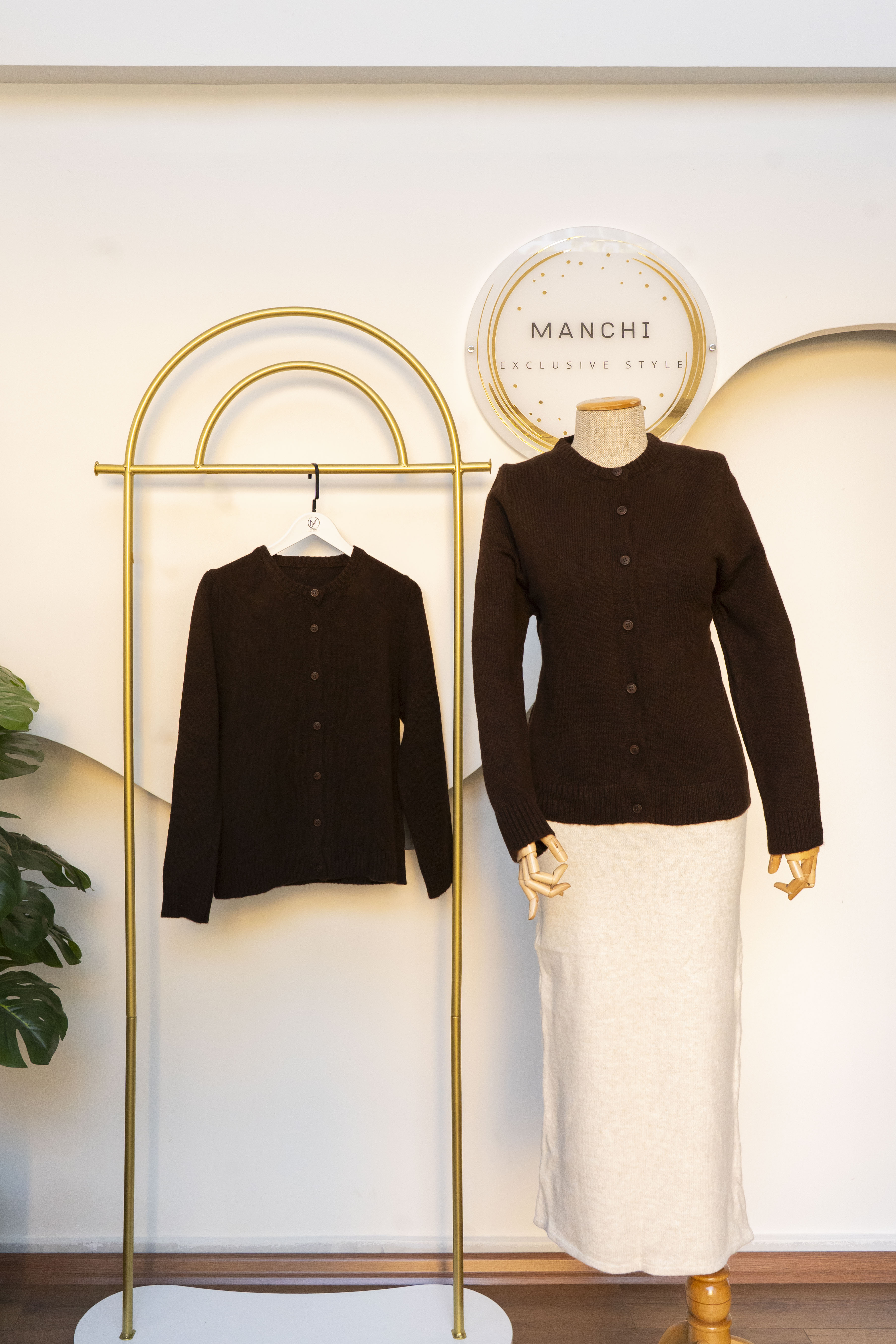 Acı Kahve Hırka -Düğmeli