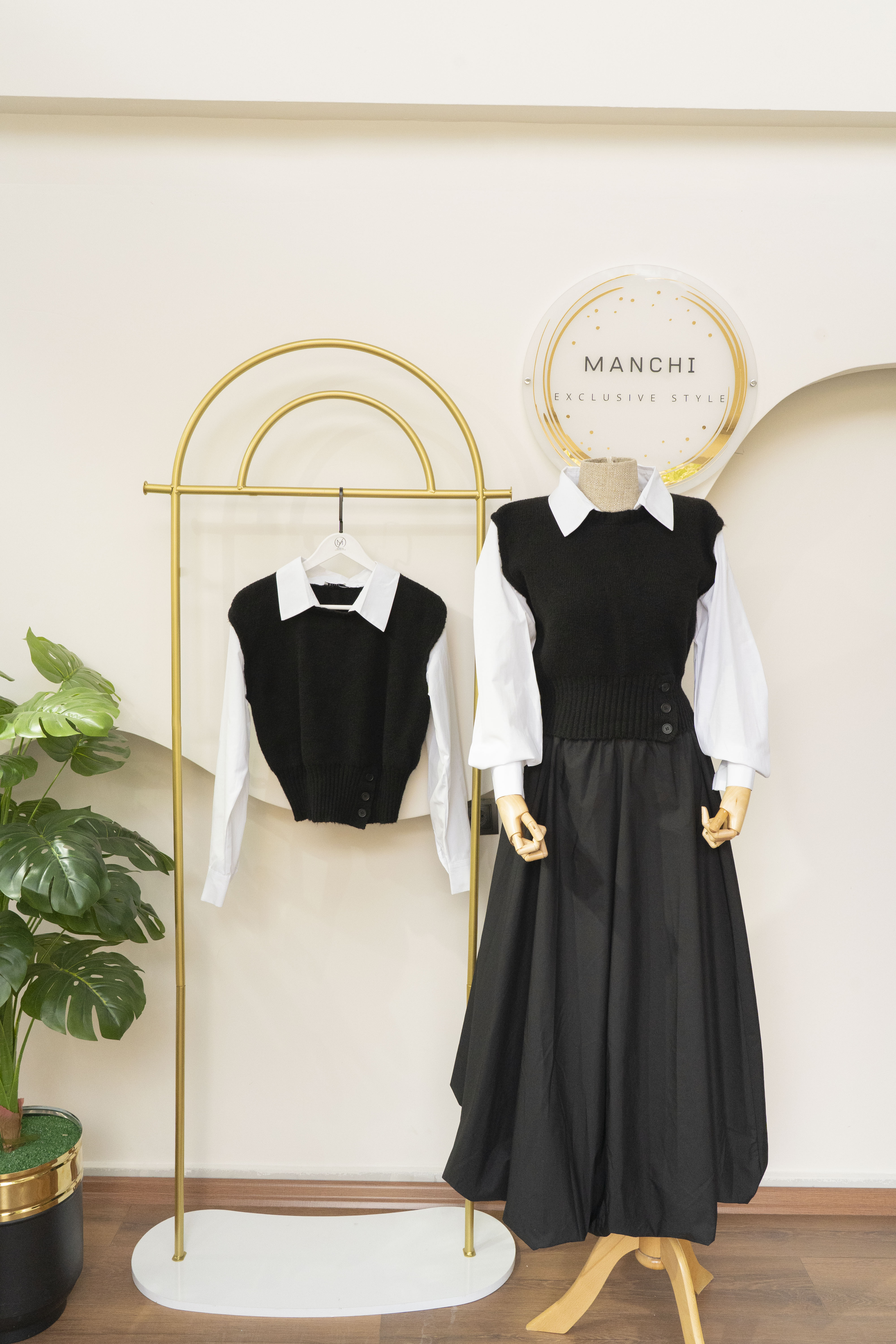 Triko Süveter - Gömlek Detaylı