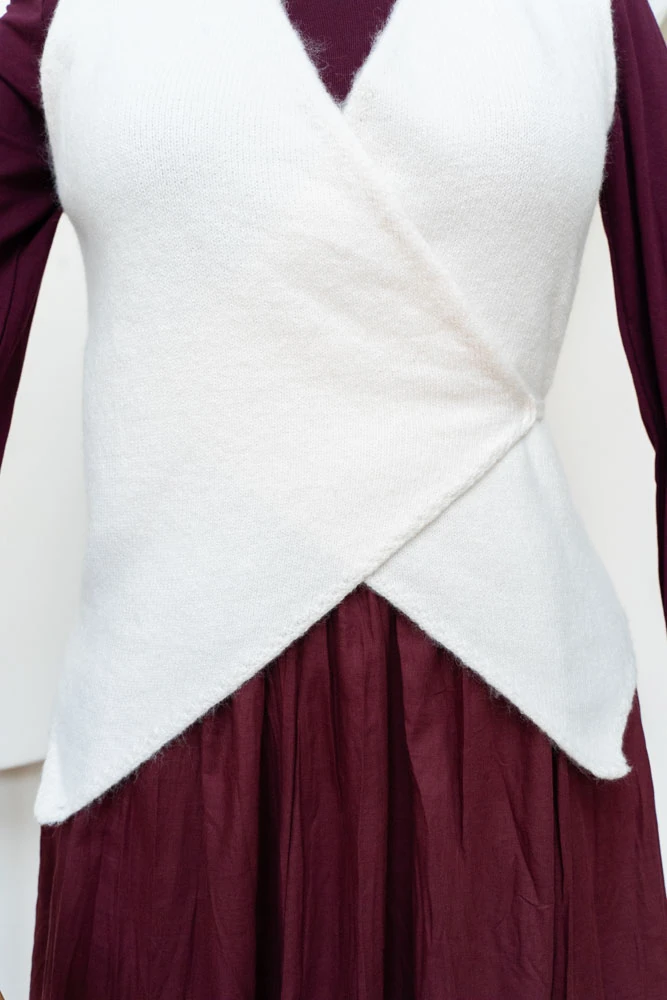 Krem İpli Yelek - Yandan Bağlamalı