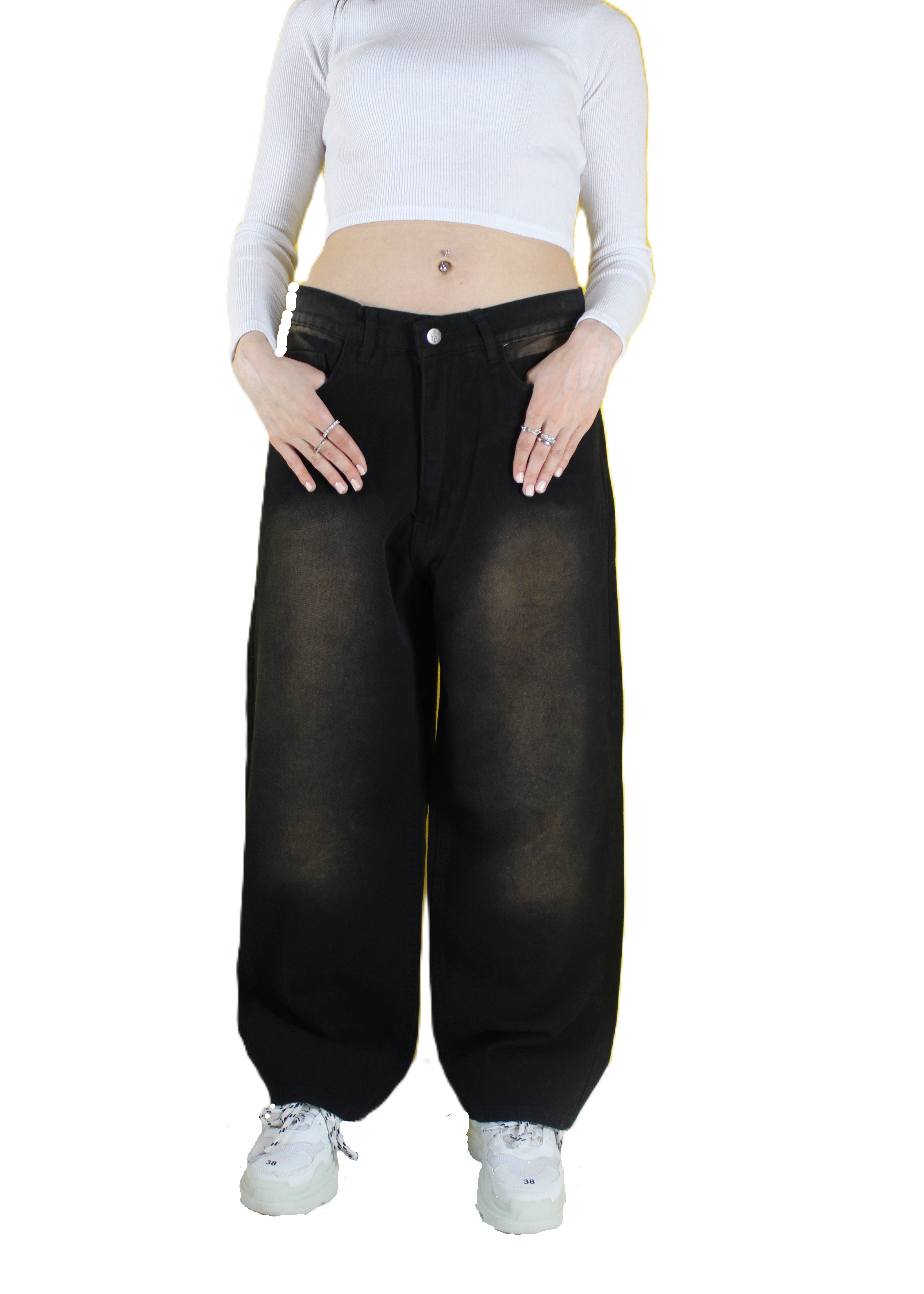 VİNTAGE ESKİTME YIKAMA UNİSEX BAGGY JEAN PANTOLON