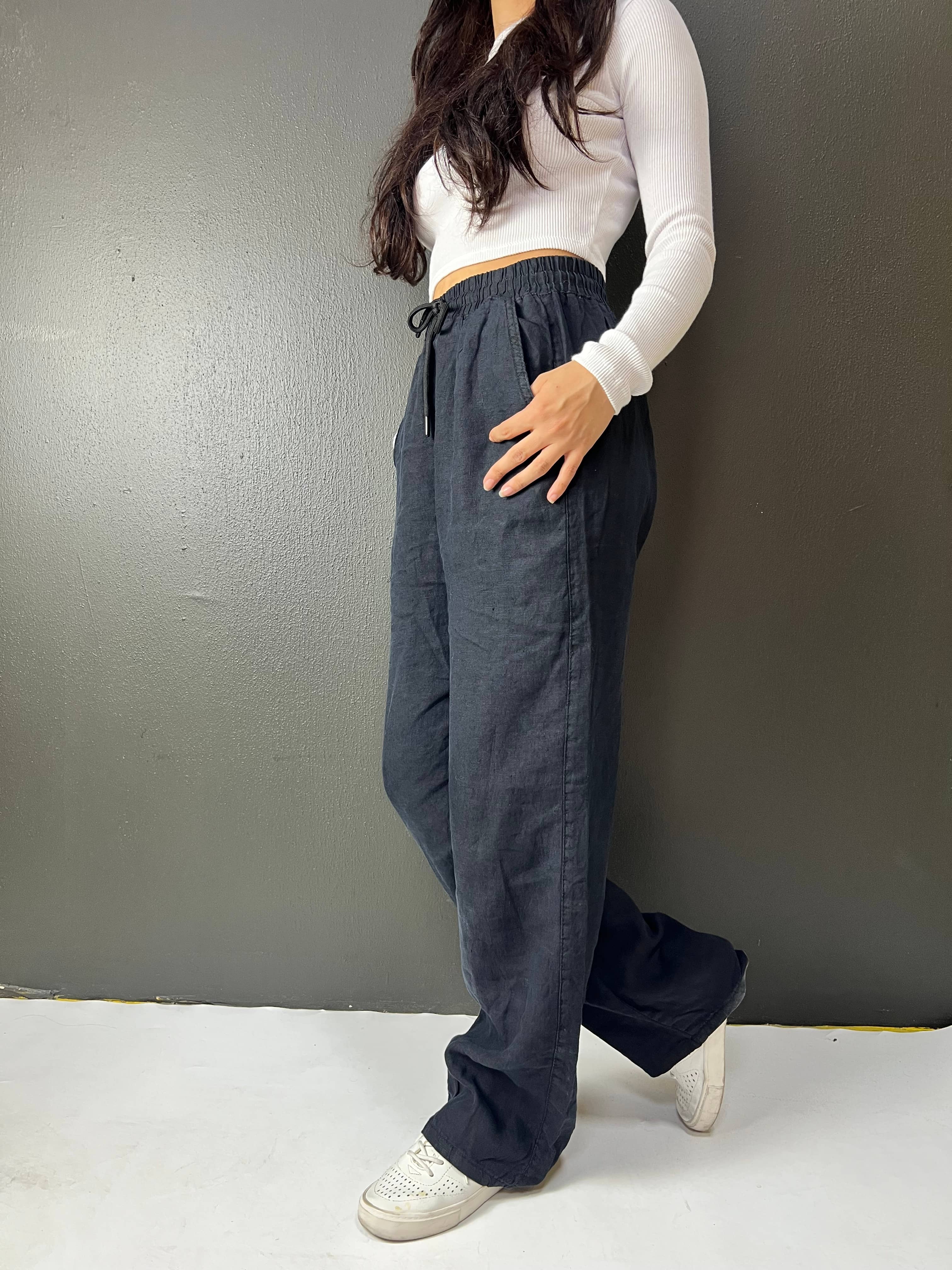 BEL LASTİKLİ BAĞCIKLI BOL PAÇA PALAZZO YAZLIK DENIM PANTOLON