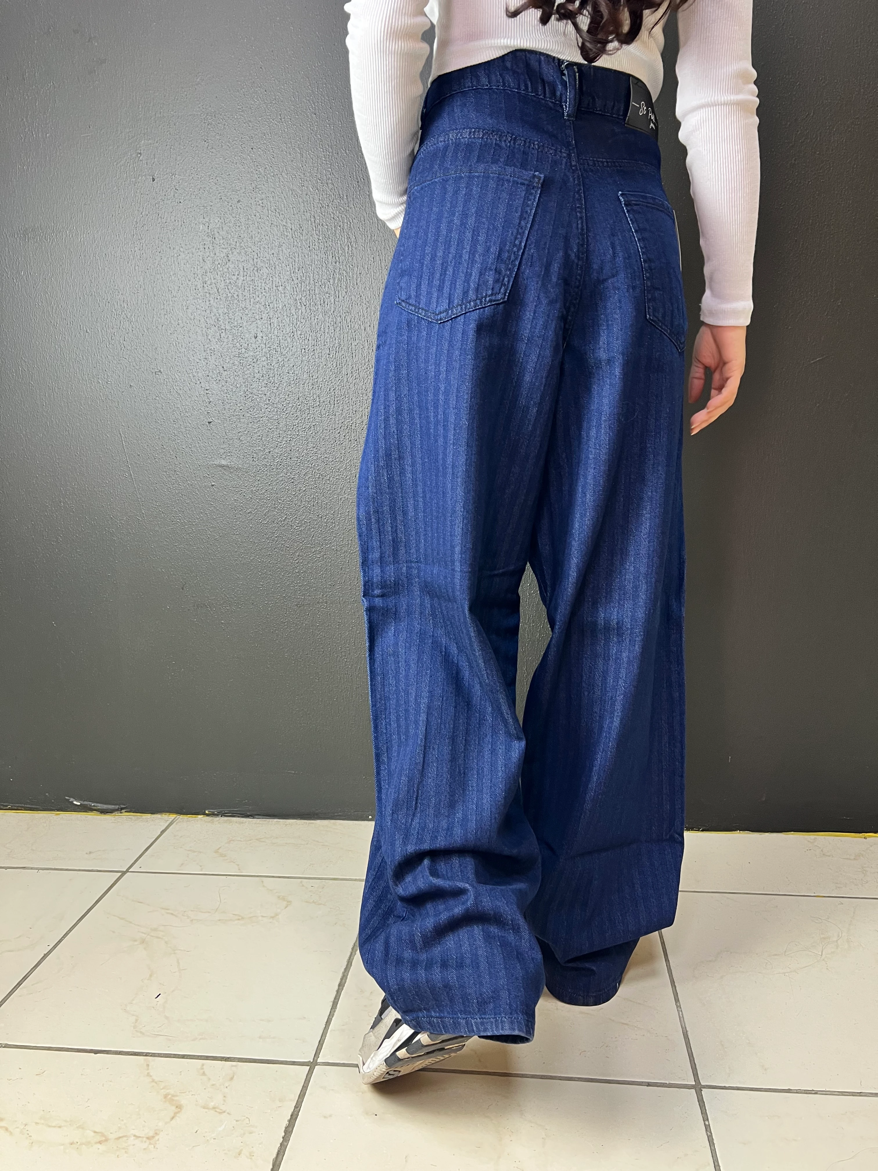 ÇİZGİLİ LACİVERT BAGGY