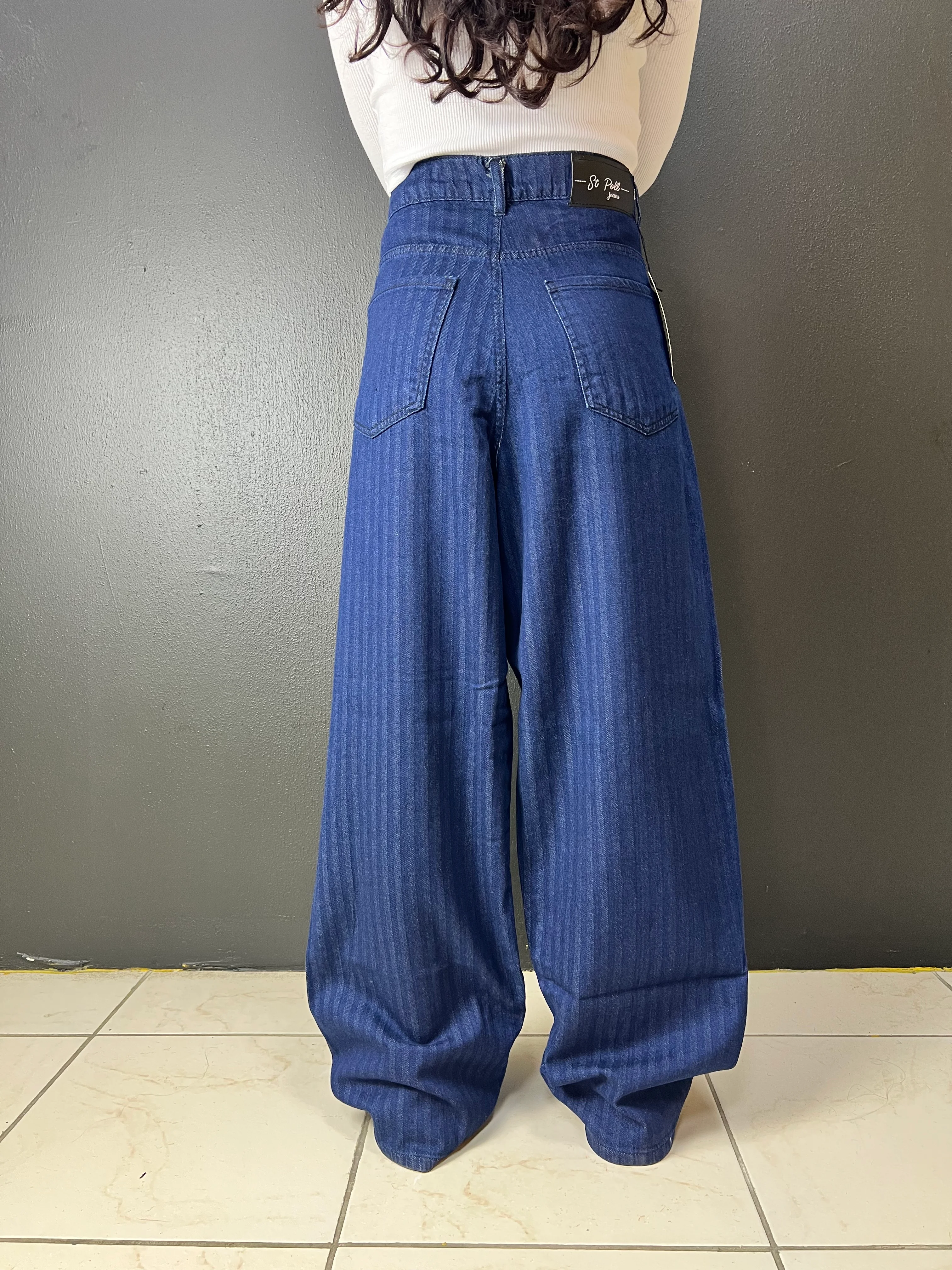 ÇİZGİLİ LACİVERT BAGGY