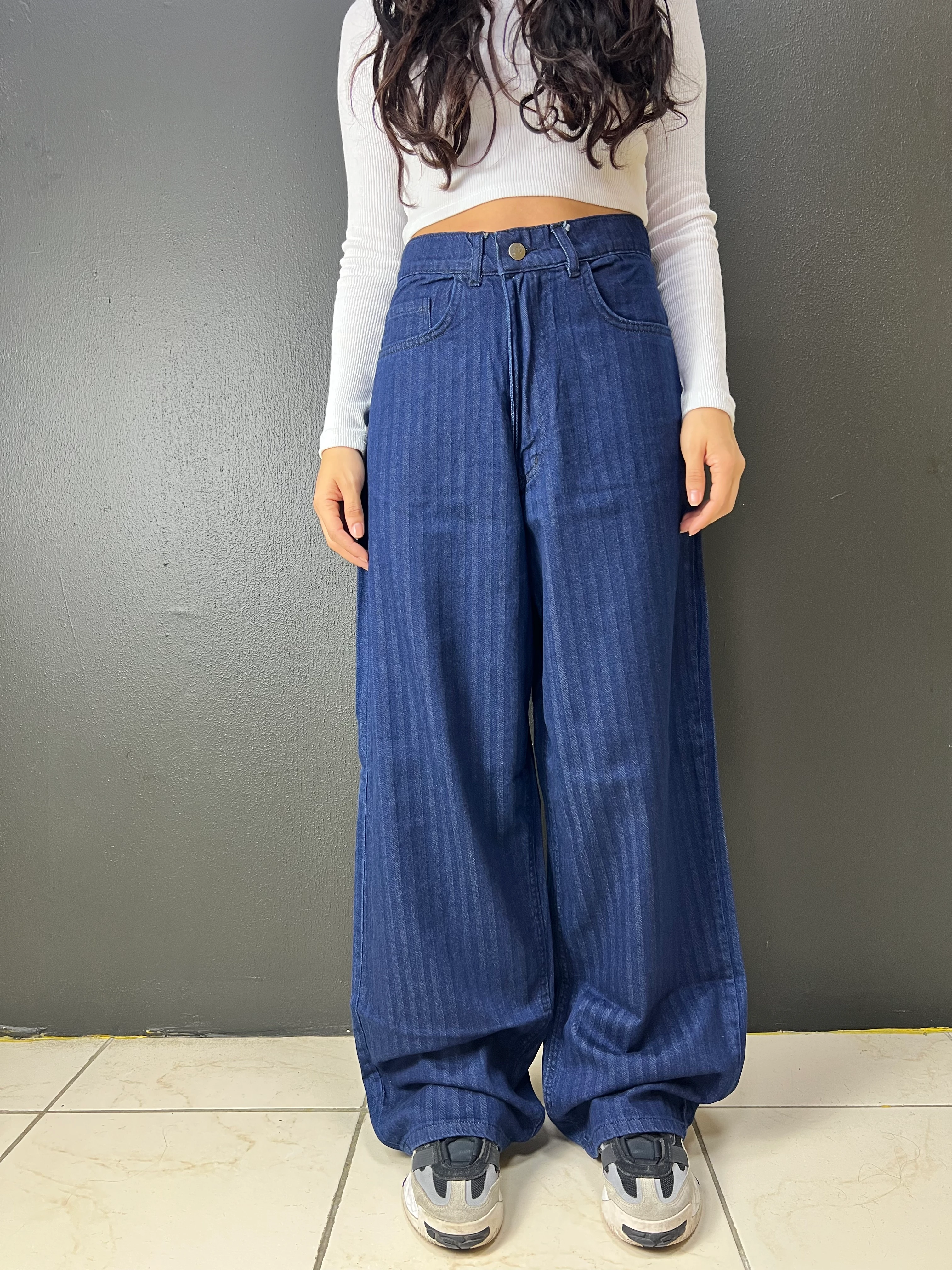 ÇİZGİLİ LACİVERT BAGGY