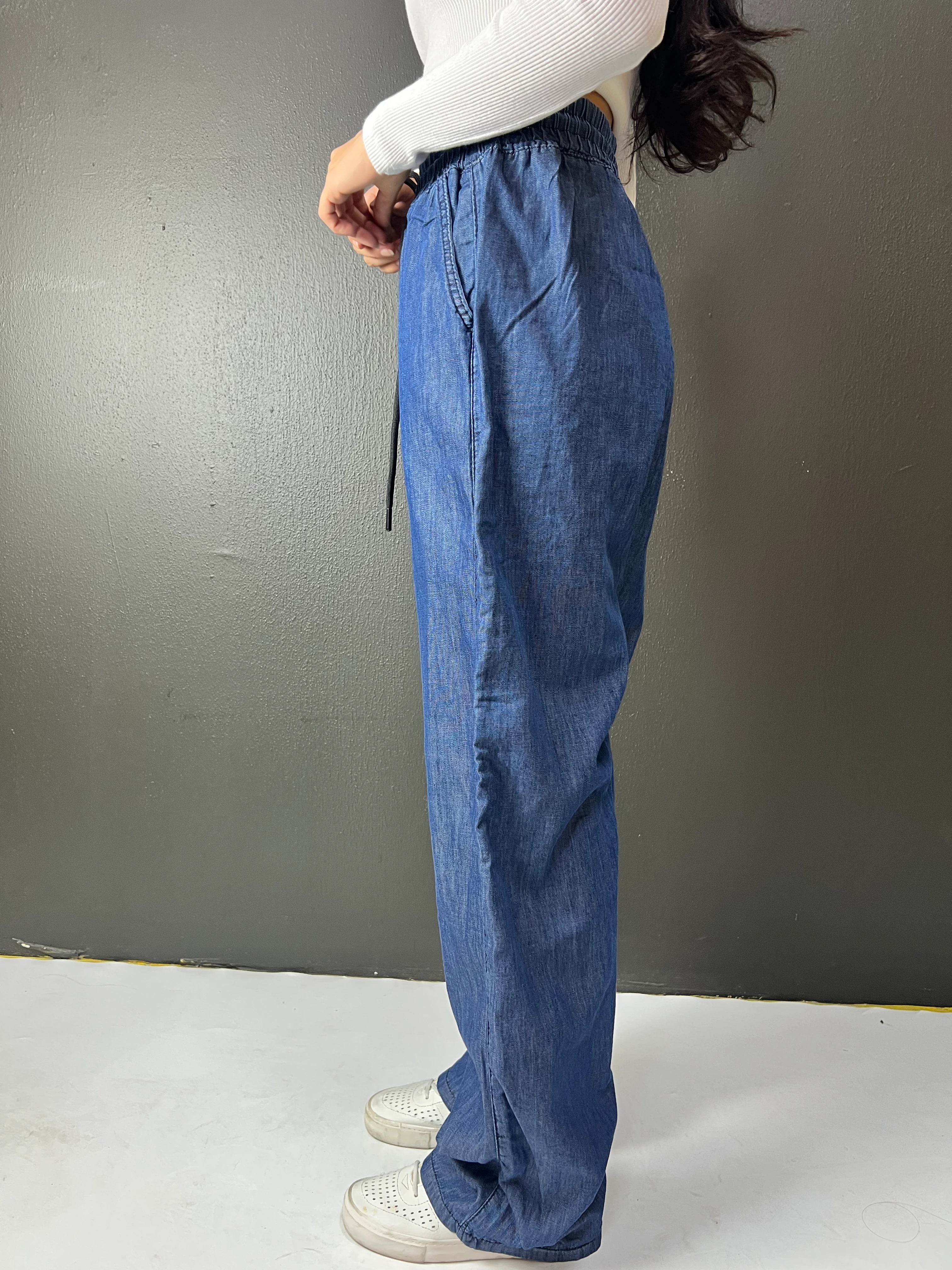 BEL LASTİKLİ BAĞCIKLI BOL PAÇA PALAZZO YAZLIK PANTOLON