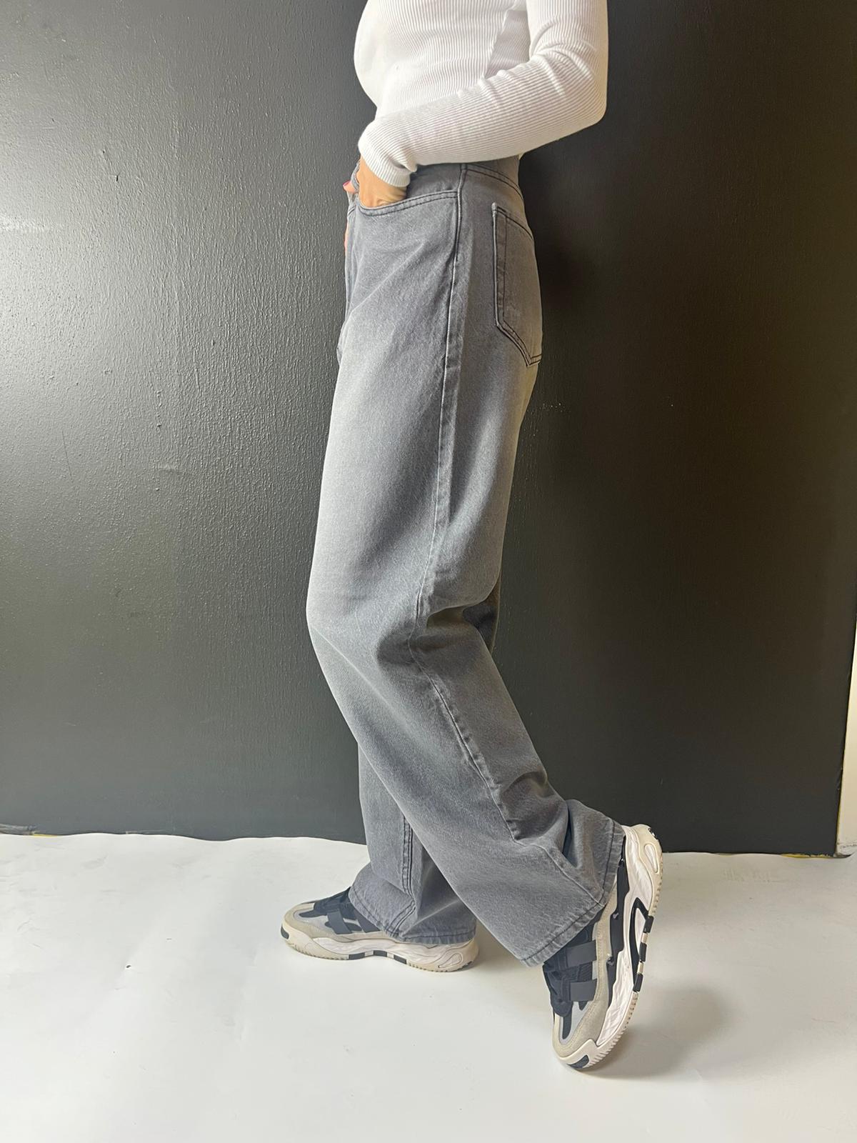 UNİSEX VİNTAGE ESKİTME YIKAMALI BAGGY JEANS