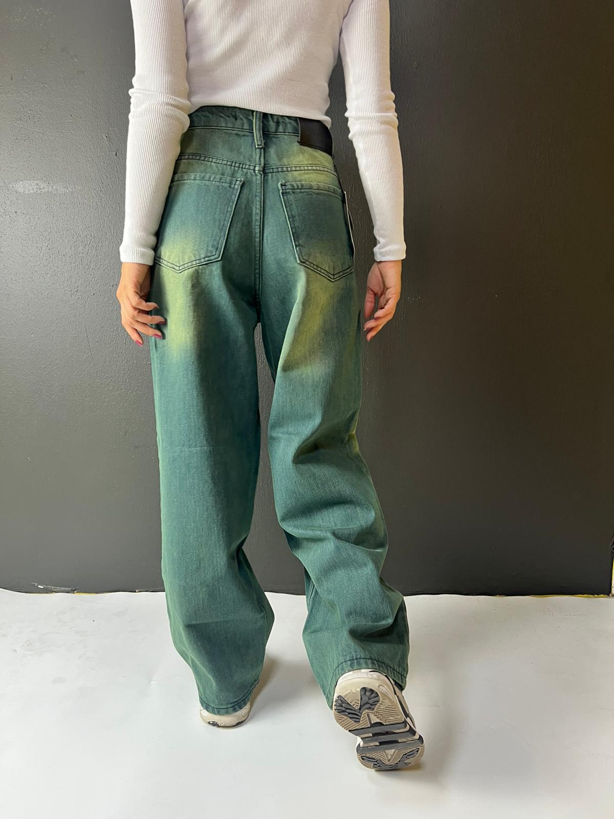 UNİSEX ESKİTME YIKAMALI VİNTAGE BAGGY JEANS