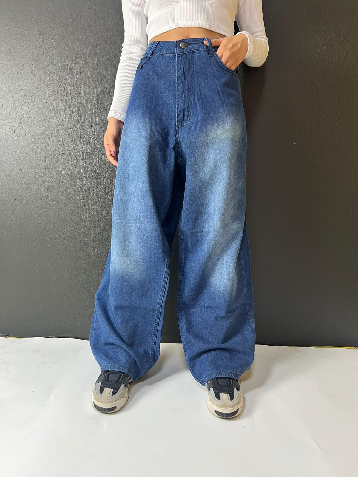 ESKİTME VİNTAGE YIKAMALI UNİSEX BAGGY JEANS PANTOLON