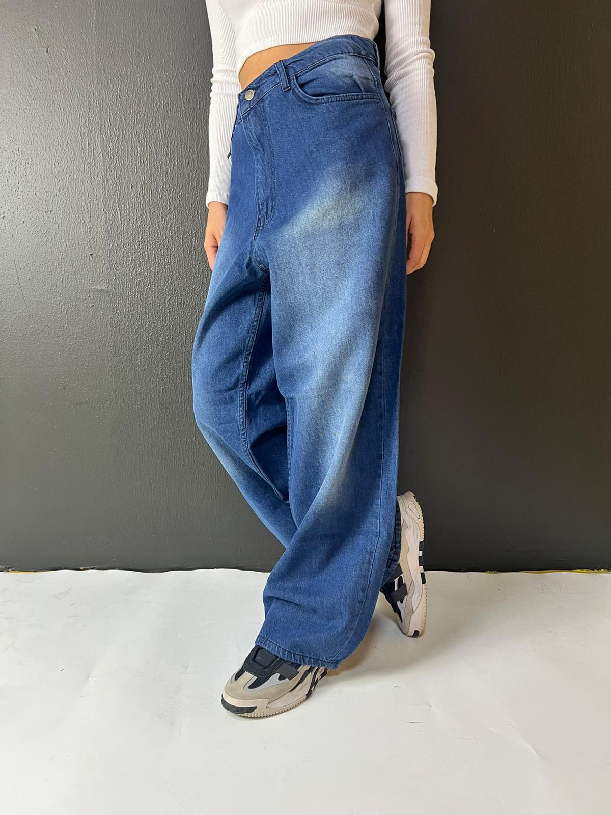 ESKİTME VİNTAGE YIKAMALI UNİSEX BAGGY JEANS PANTOLON