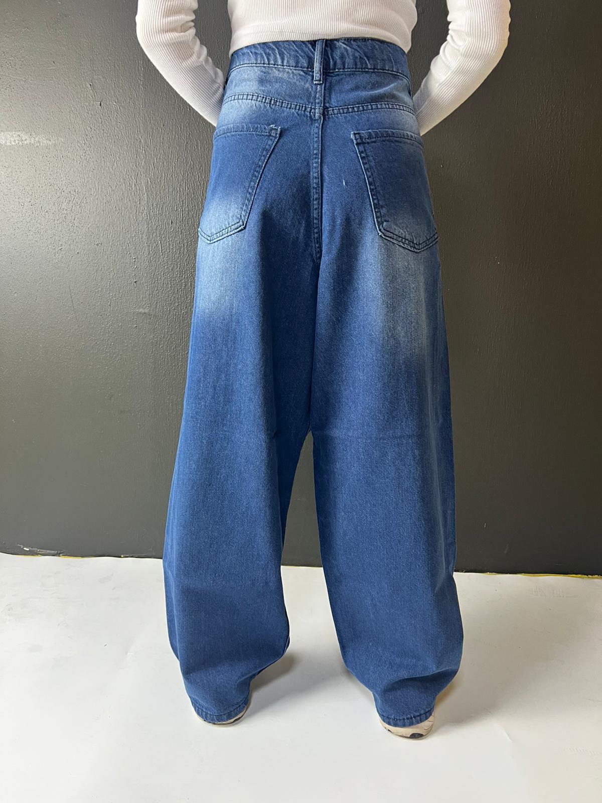 ESKİTME VİNTAGE YIKAMALI UNİSEX BAGGY JEANS PANTOLON