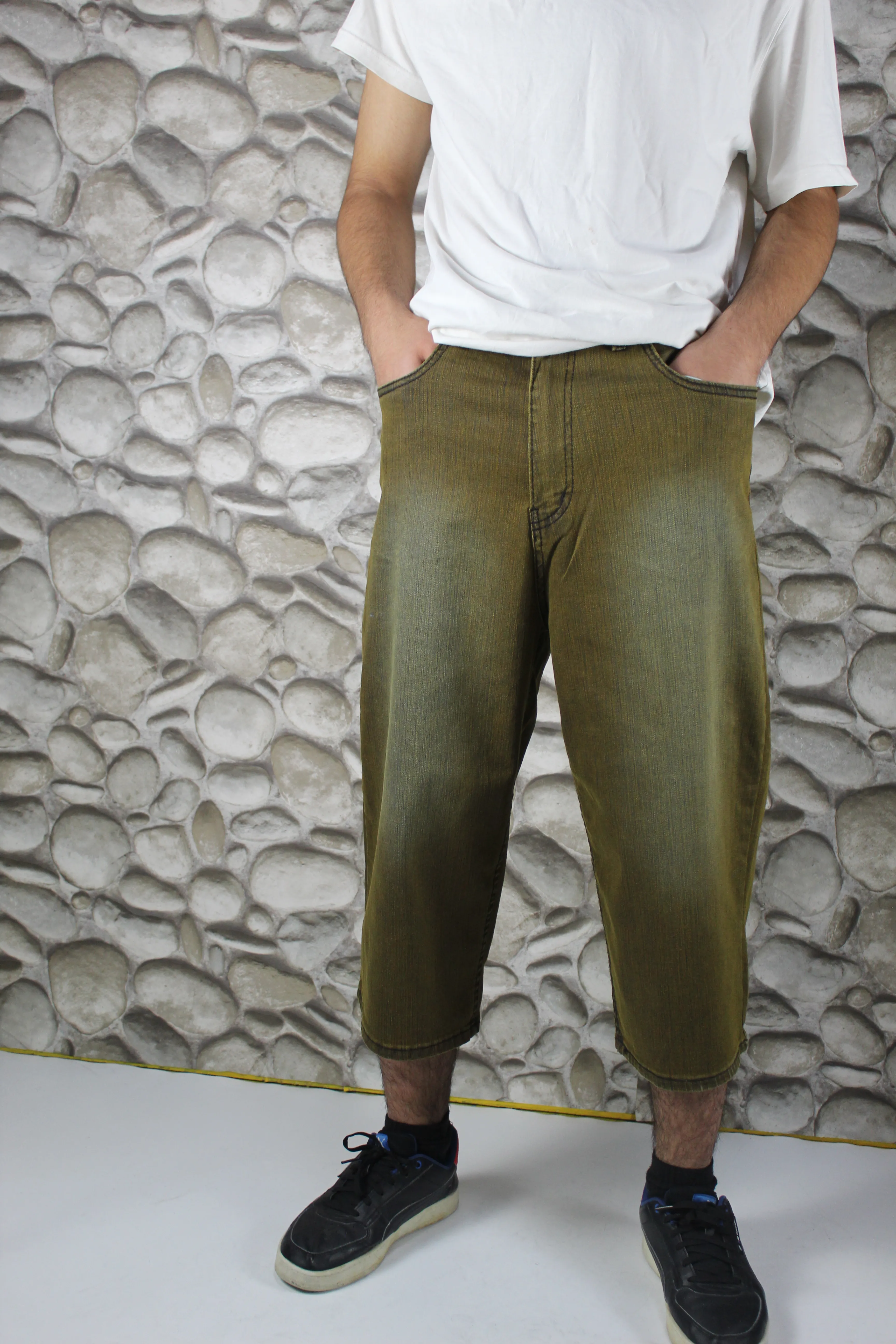 LİKRALI VİNTAGE YIKAMA BAGGY ŞORTOLON