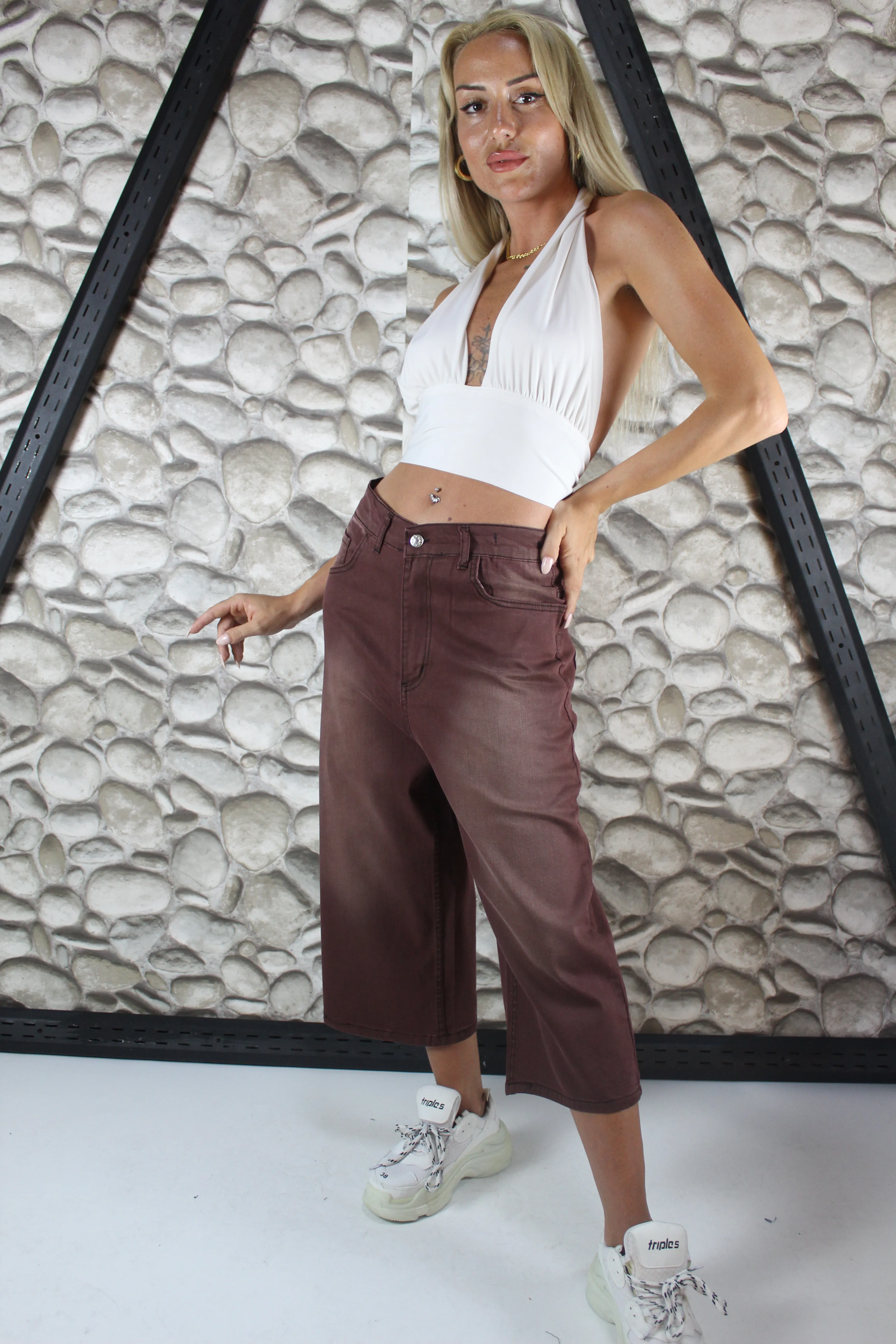 LİKRALI VİNTAGE YIKAMA BAGGY ŞORTOLON