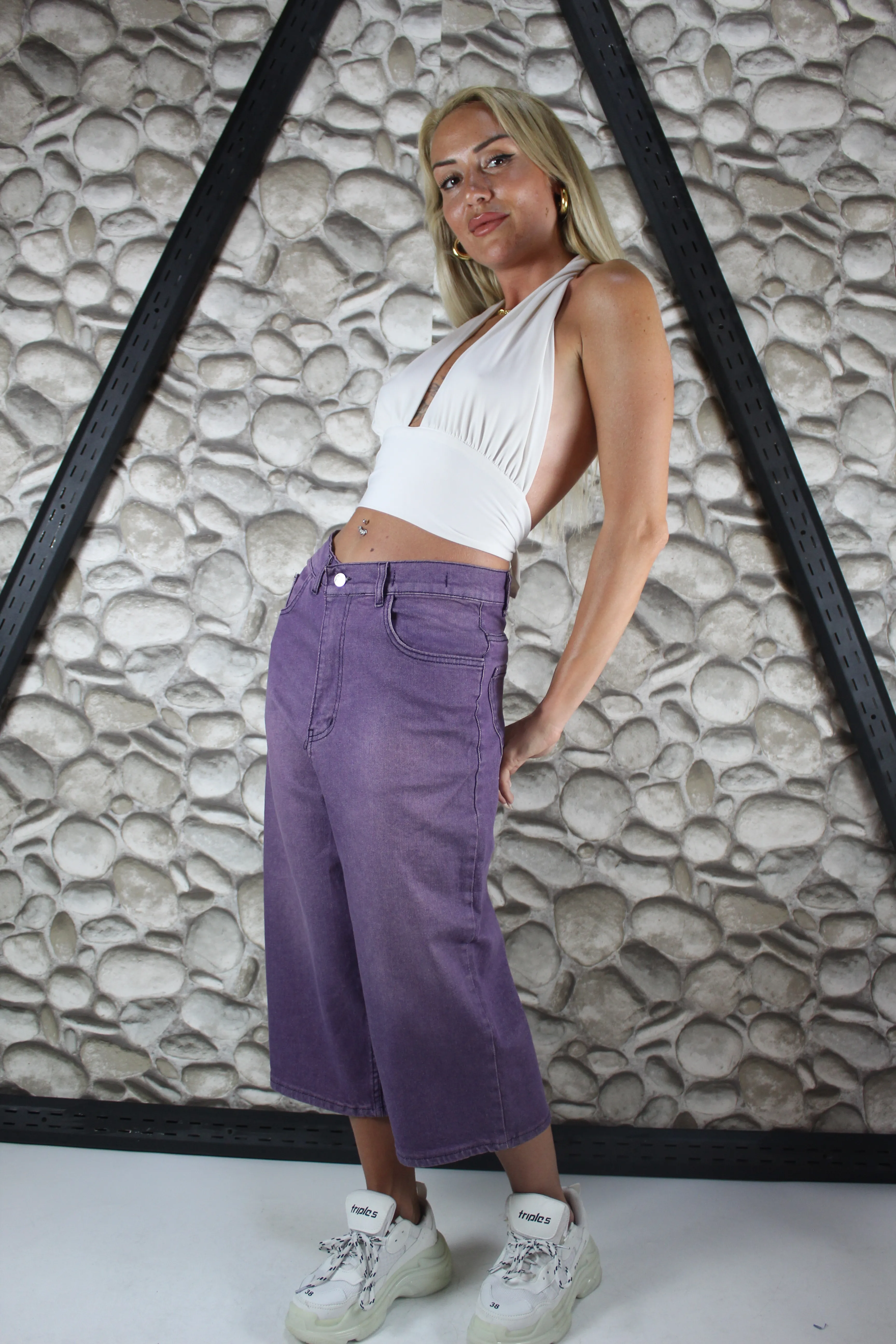 LİKRALI VİNTAGE YIKAMA BAGGY ŞORTOLON