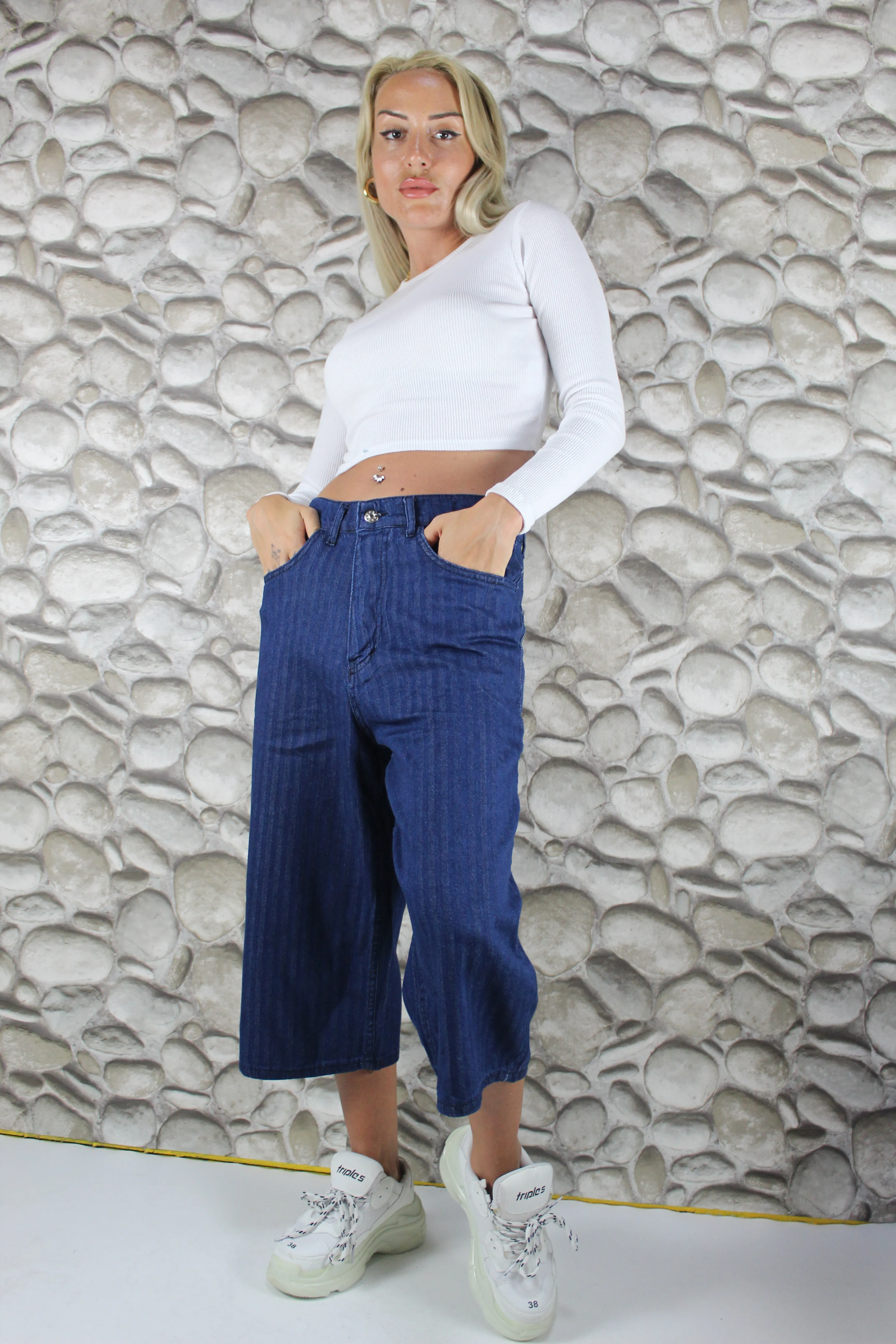 LİKRALI VİNTAGE YIKAMA BAGGY ŞORTOLON