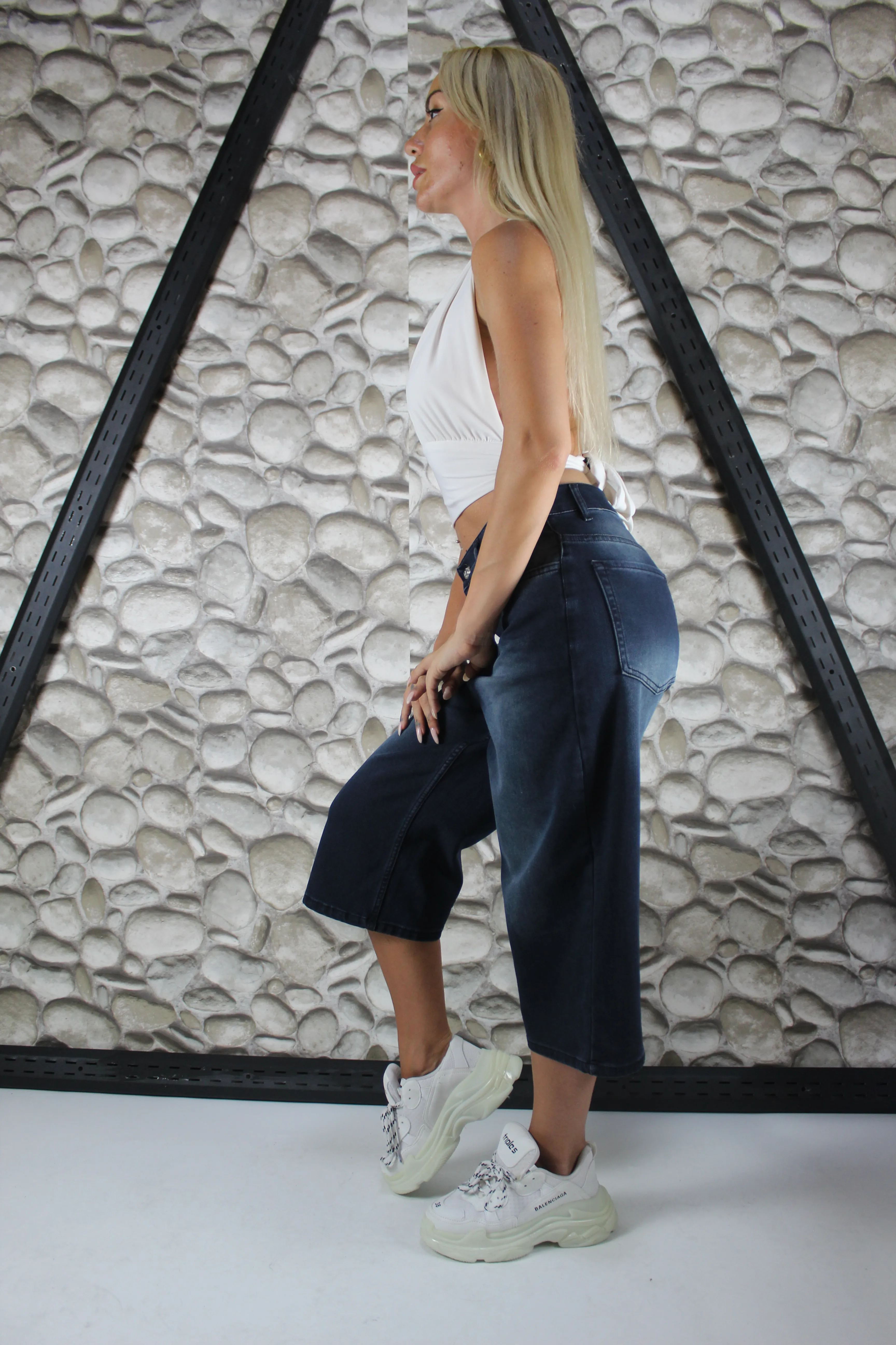 LİKRALI VİNTAGE YIKAMA BAGGY ŞORTOLON