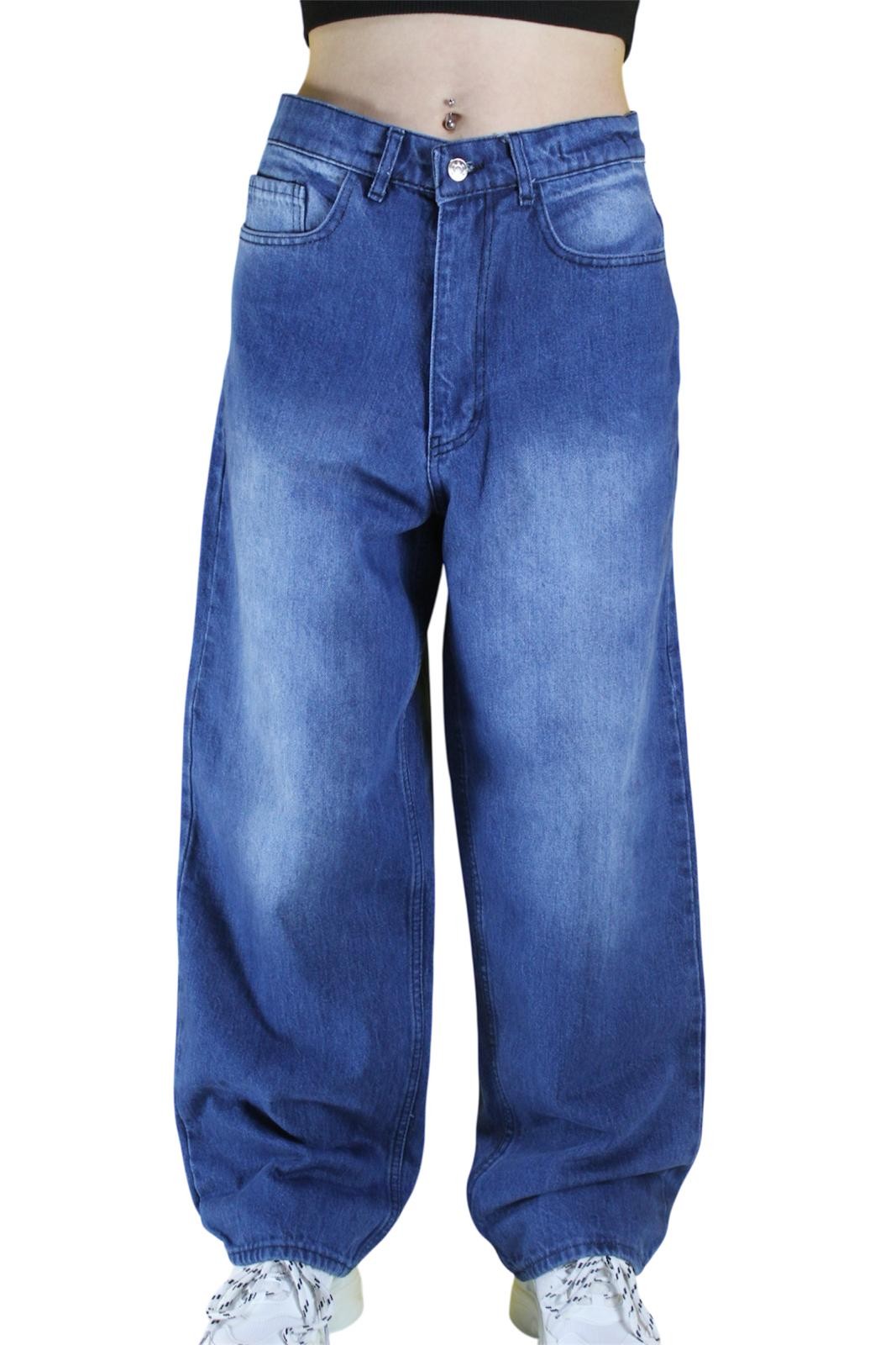 YIKAMALI BEL AYARLANABİLEN TOKA DETAYLI BAGGY JEAN PANTOLON
