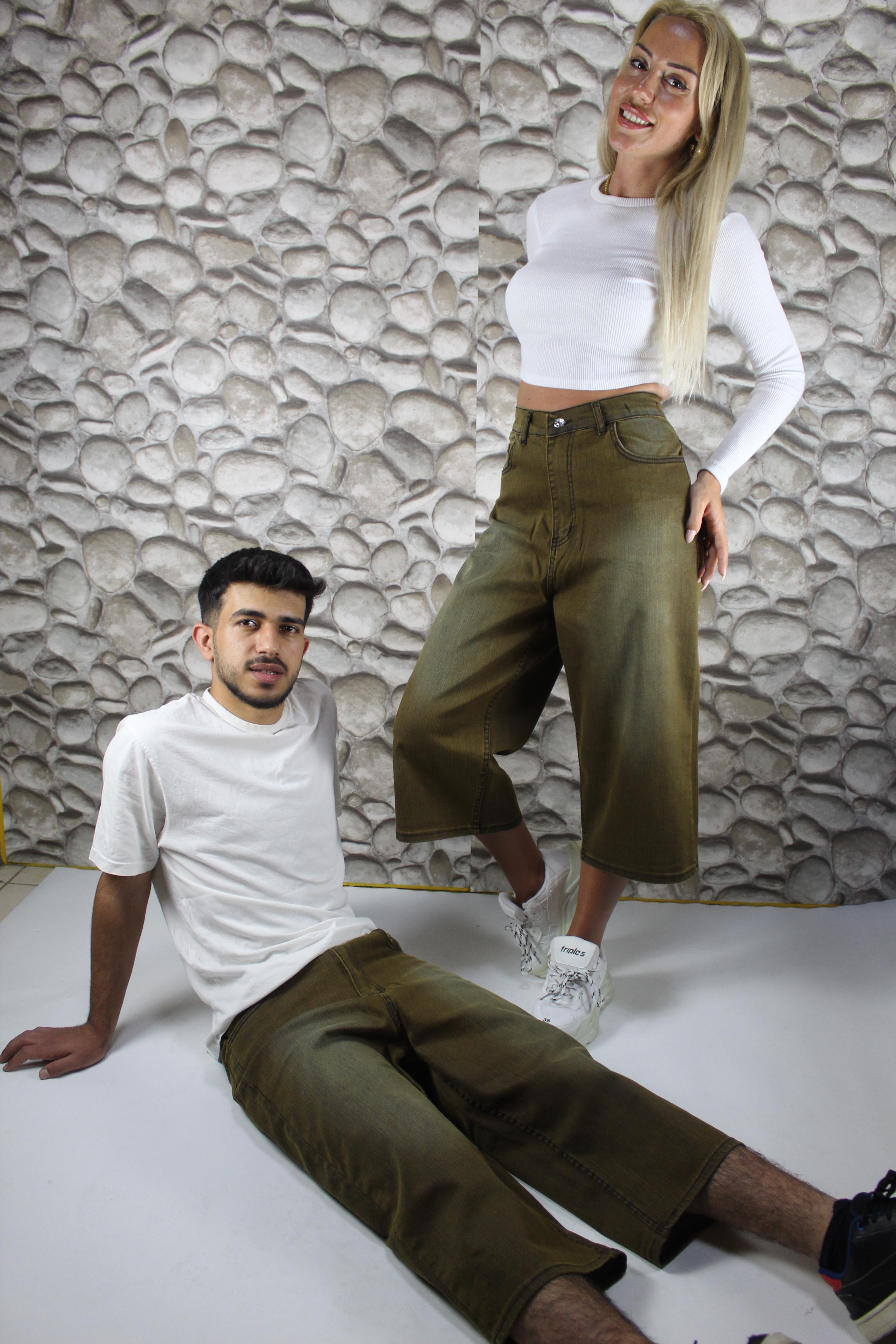 unisex likralı baggy şortolon