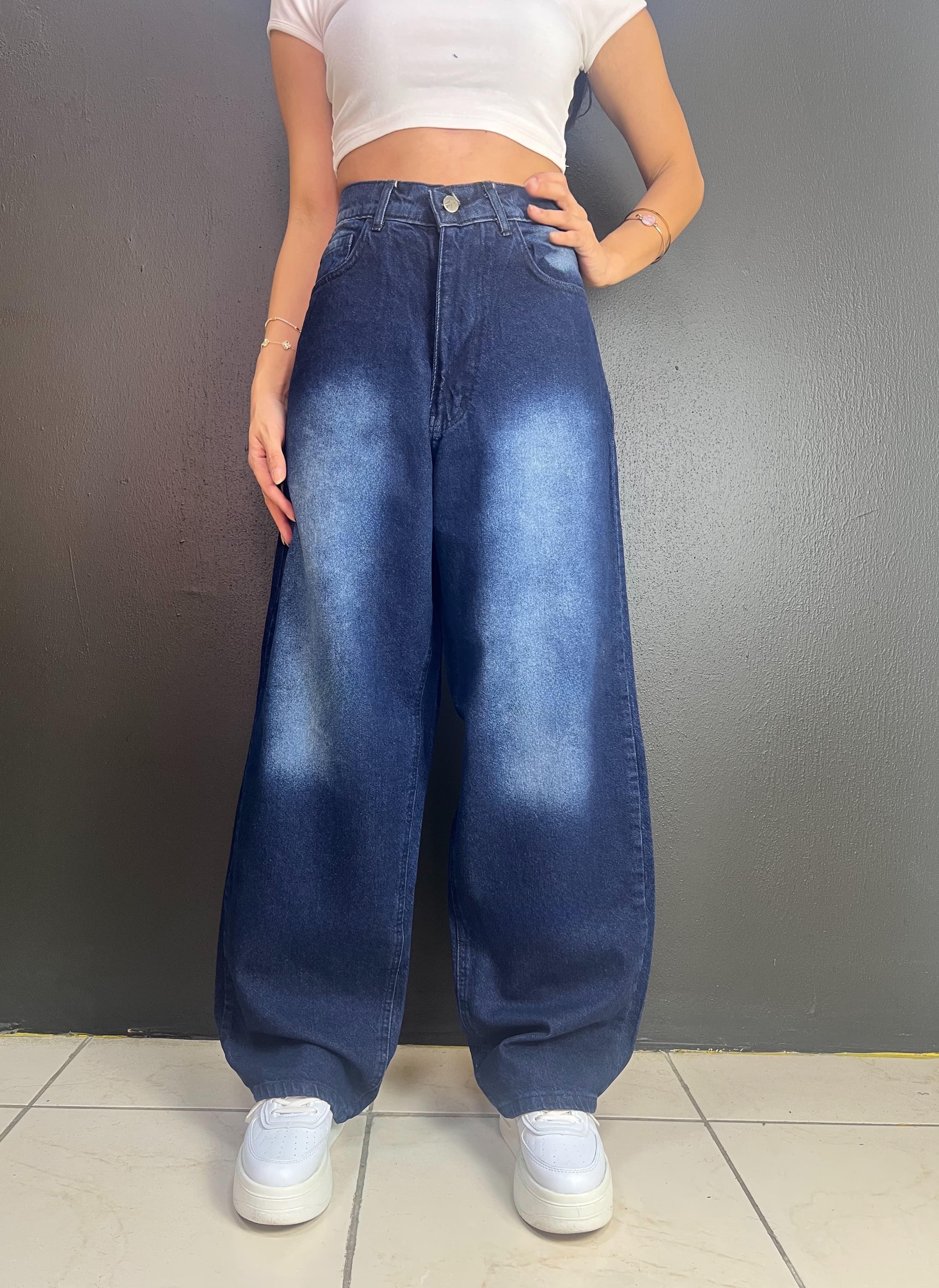 VINTAGE YIKAMA  LACİVERT BAGGY