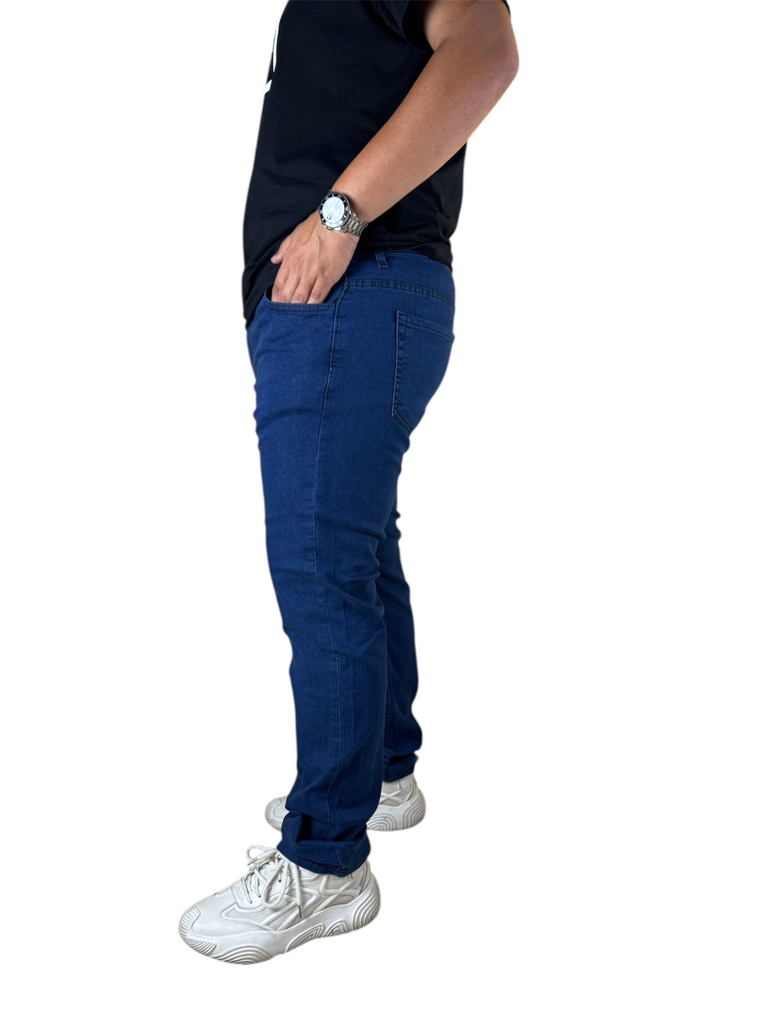 Likralı Klasik Pantolon Boru Paça Büyük Beden Erkek Jean