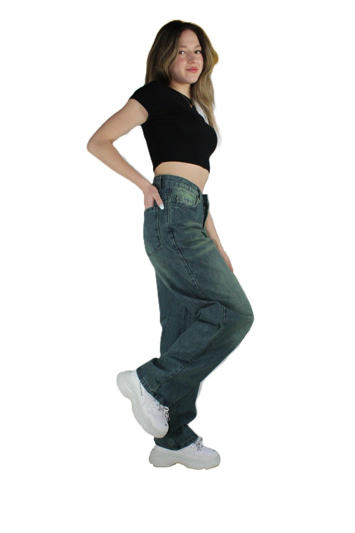 Eskitme Yıkama Baggy Jean Unisex Pantolon