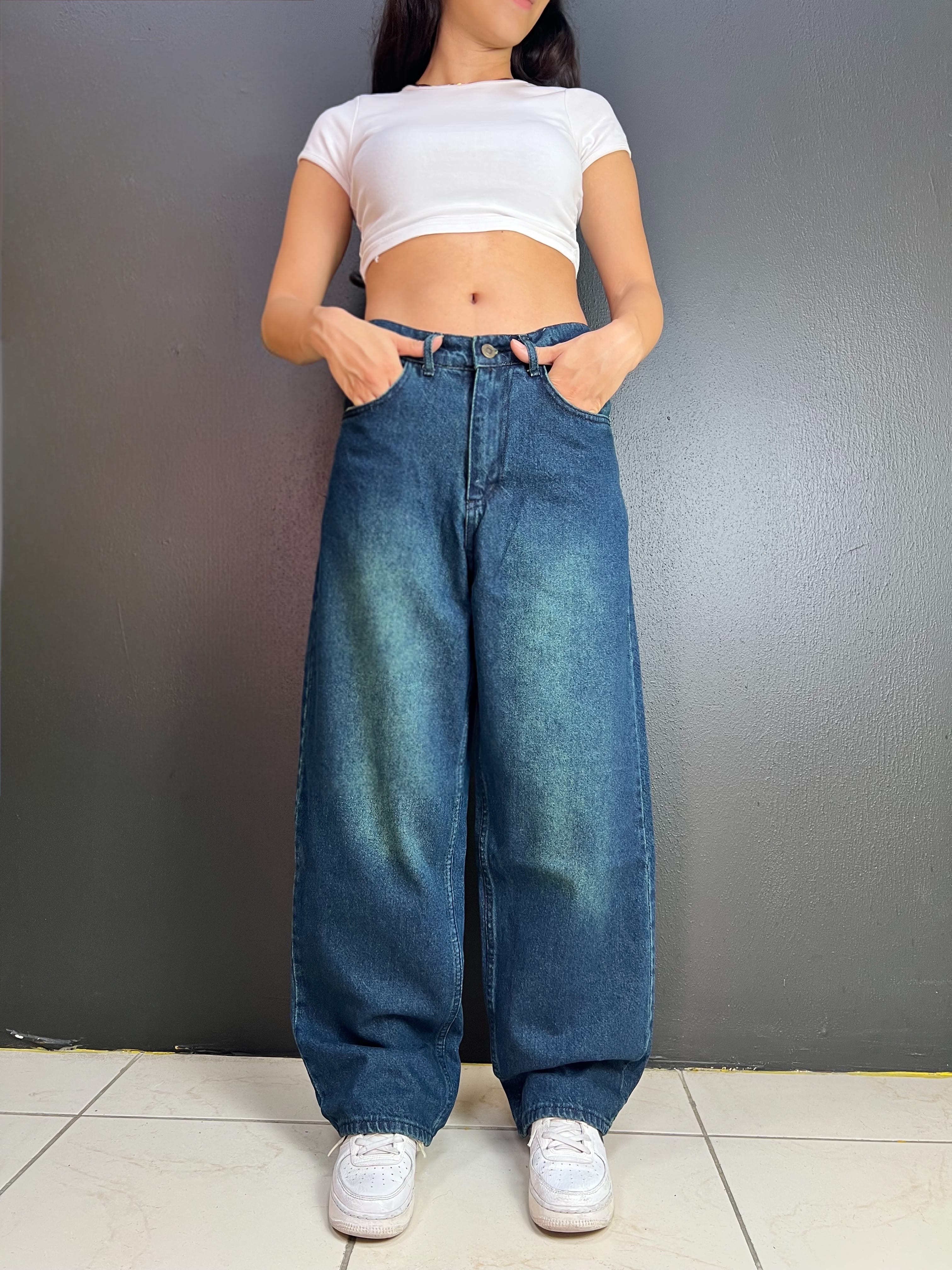 VİNTAGE YIKAMALI UNISEX BAGGY YEŞİL1
