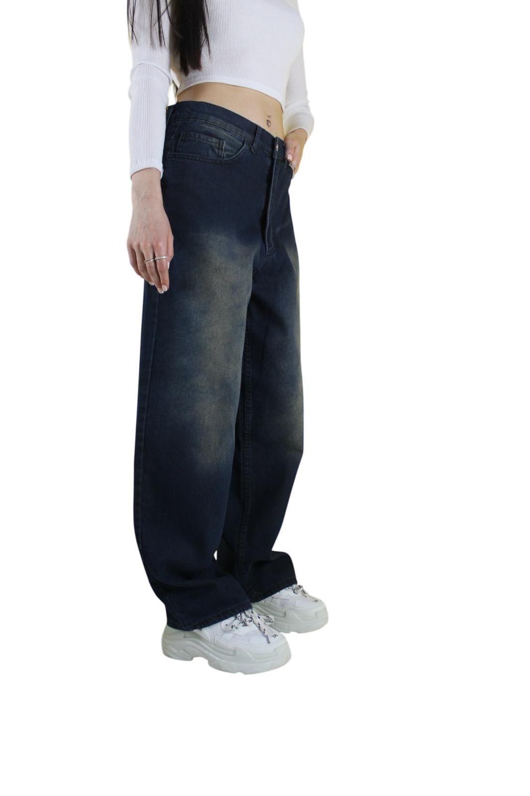 VİNTAGE ESKİTME YIKAMA UNİSEX BAGGY JEAN PANTOLON