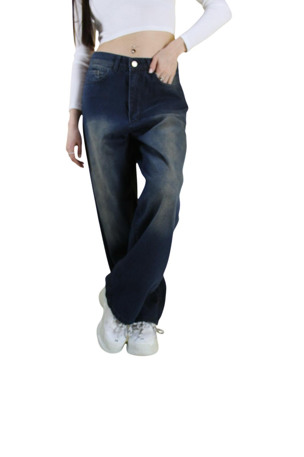 VİNTAGE ESKİTME YIKAMA UNİSEX BAGGY JEAN PANTOLON