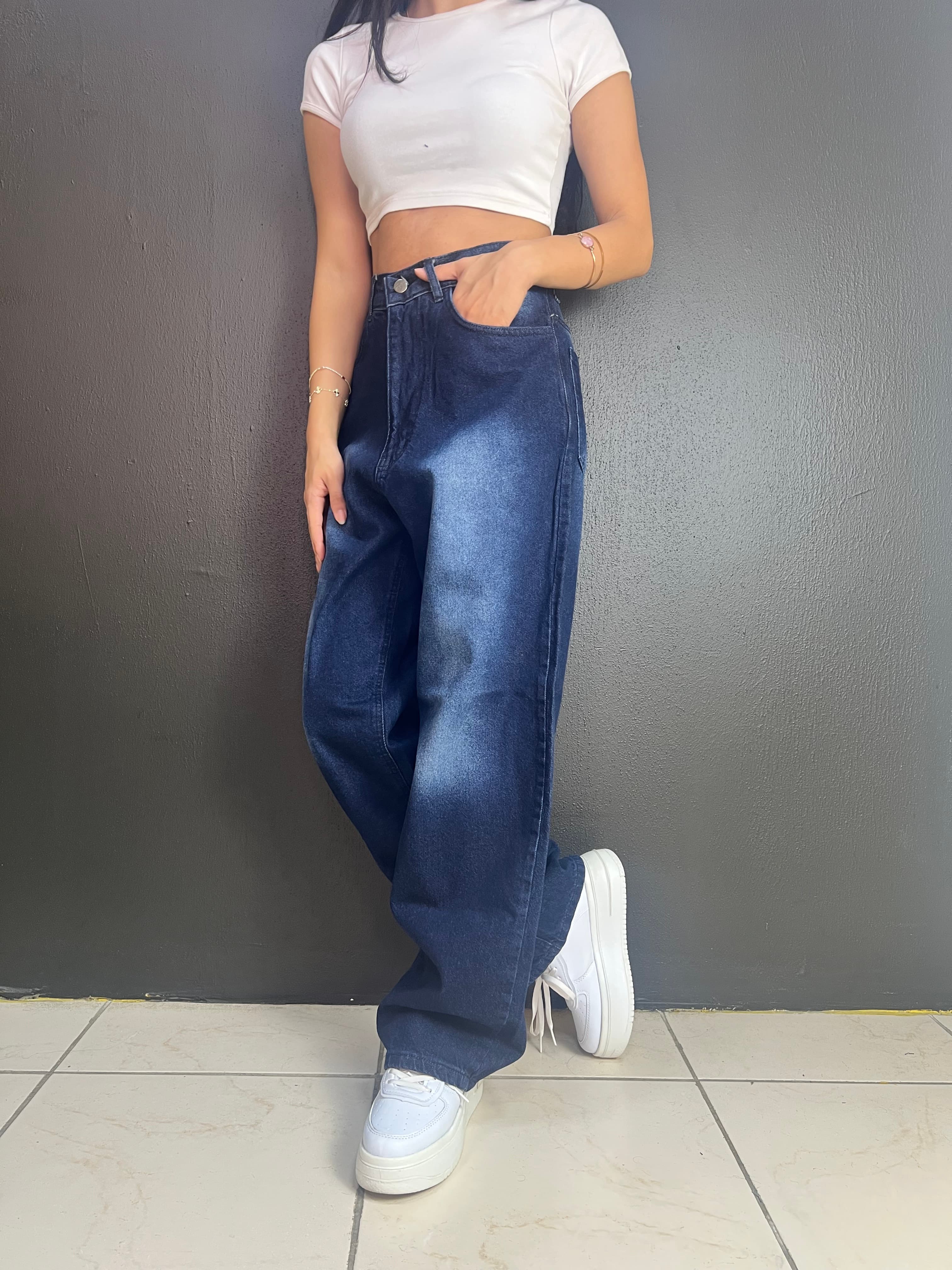 VINTAGE YIKAMA  LACİVERT BAGGY