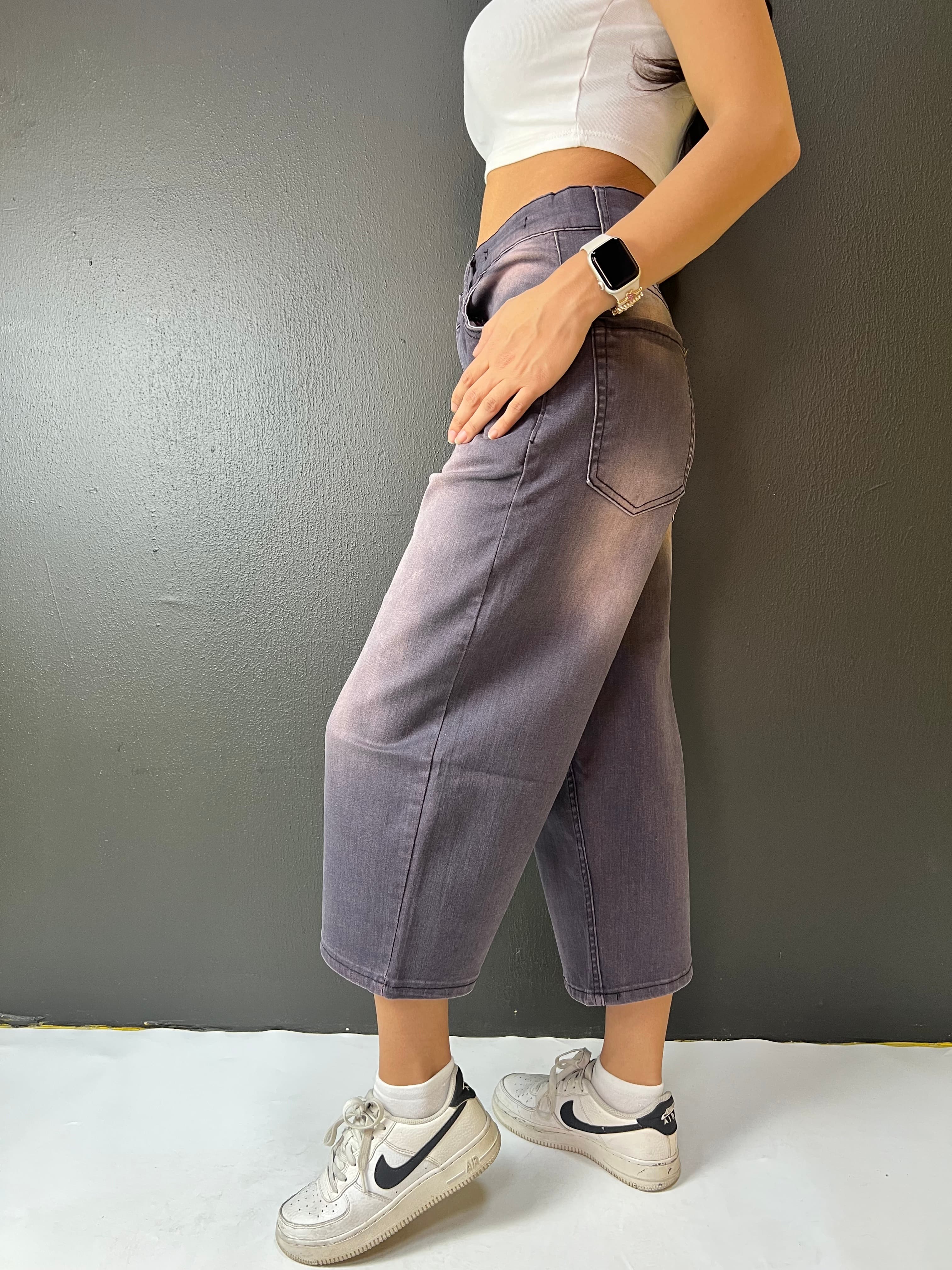 LİKRALI BAGGY ŞORTOLON  LİLA
