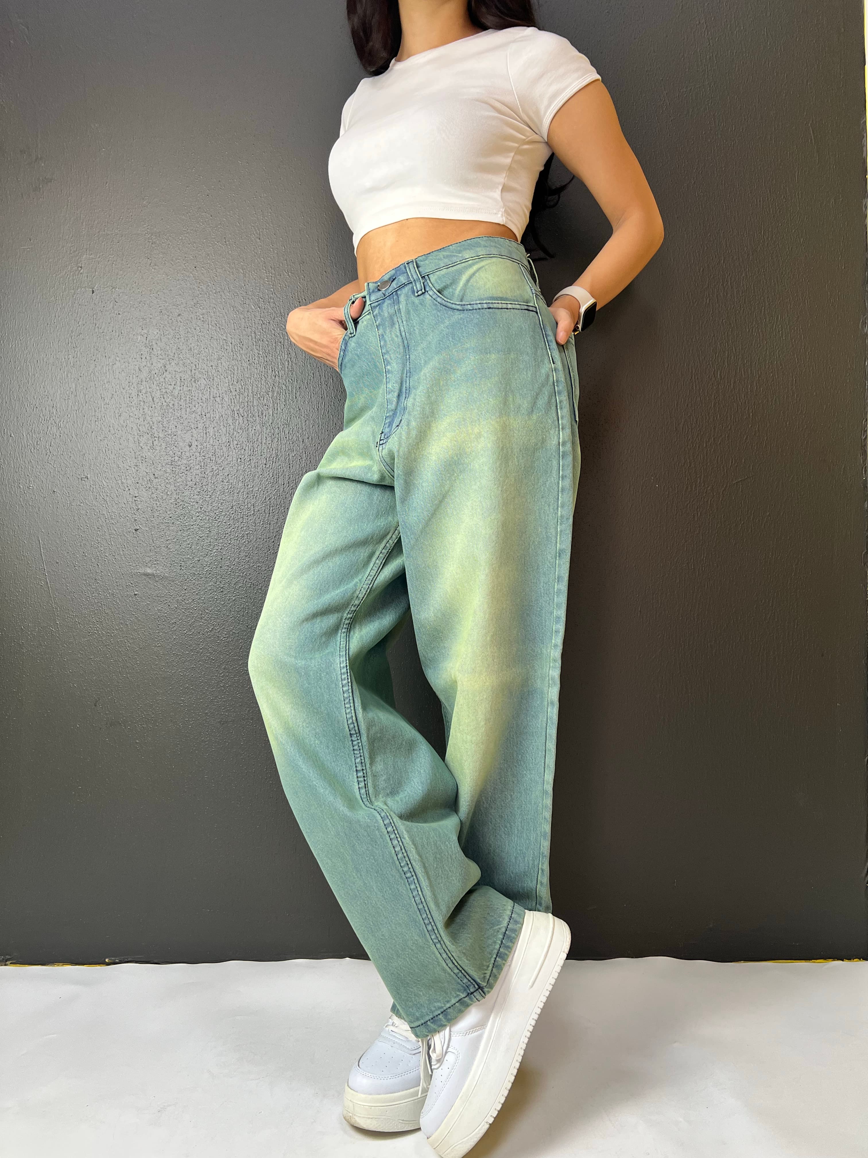 ESKİTME VİNTAGE YIKAMA UNİSEX BAGGY JEANS PANTOLON