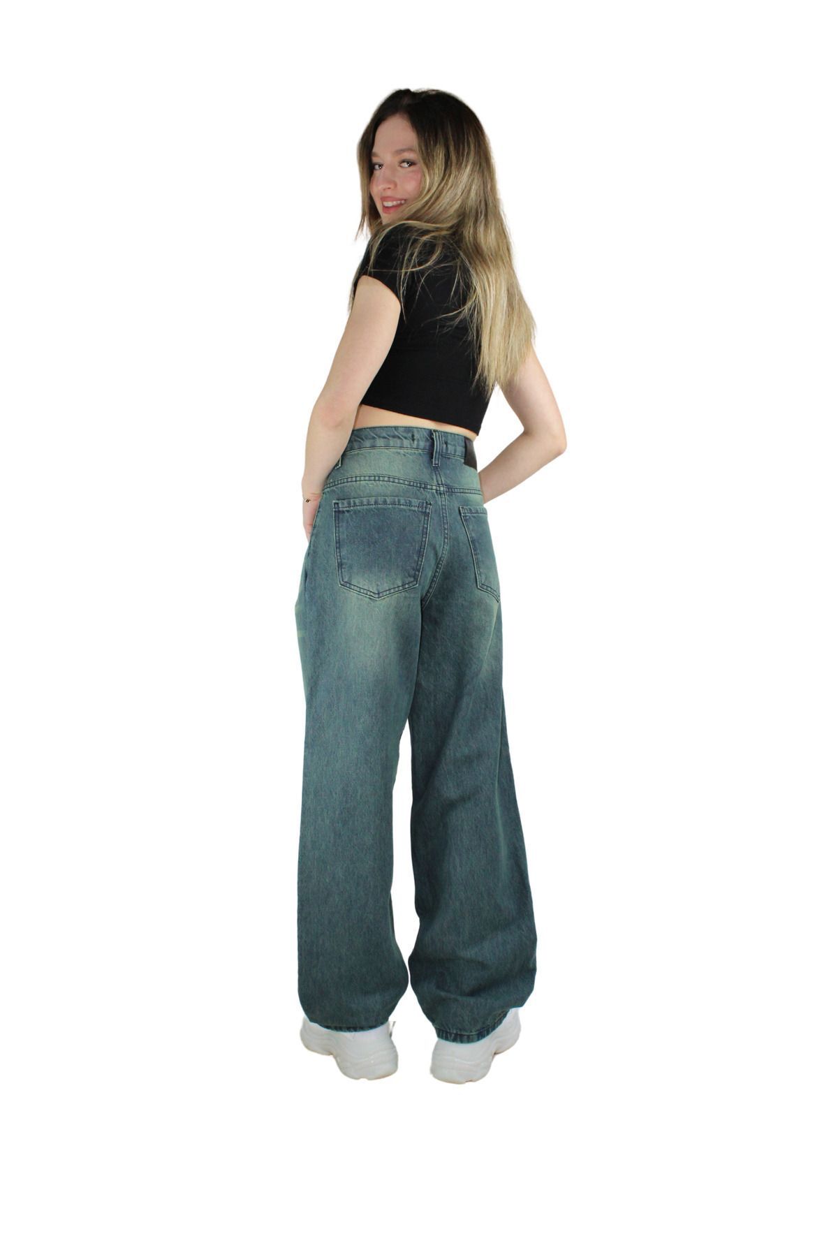 Eskitme Yıkama Baggy Jean Unisex Pantolon