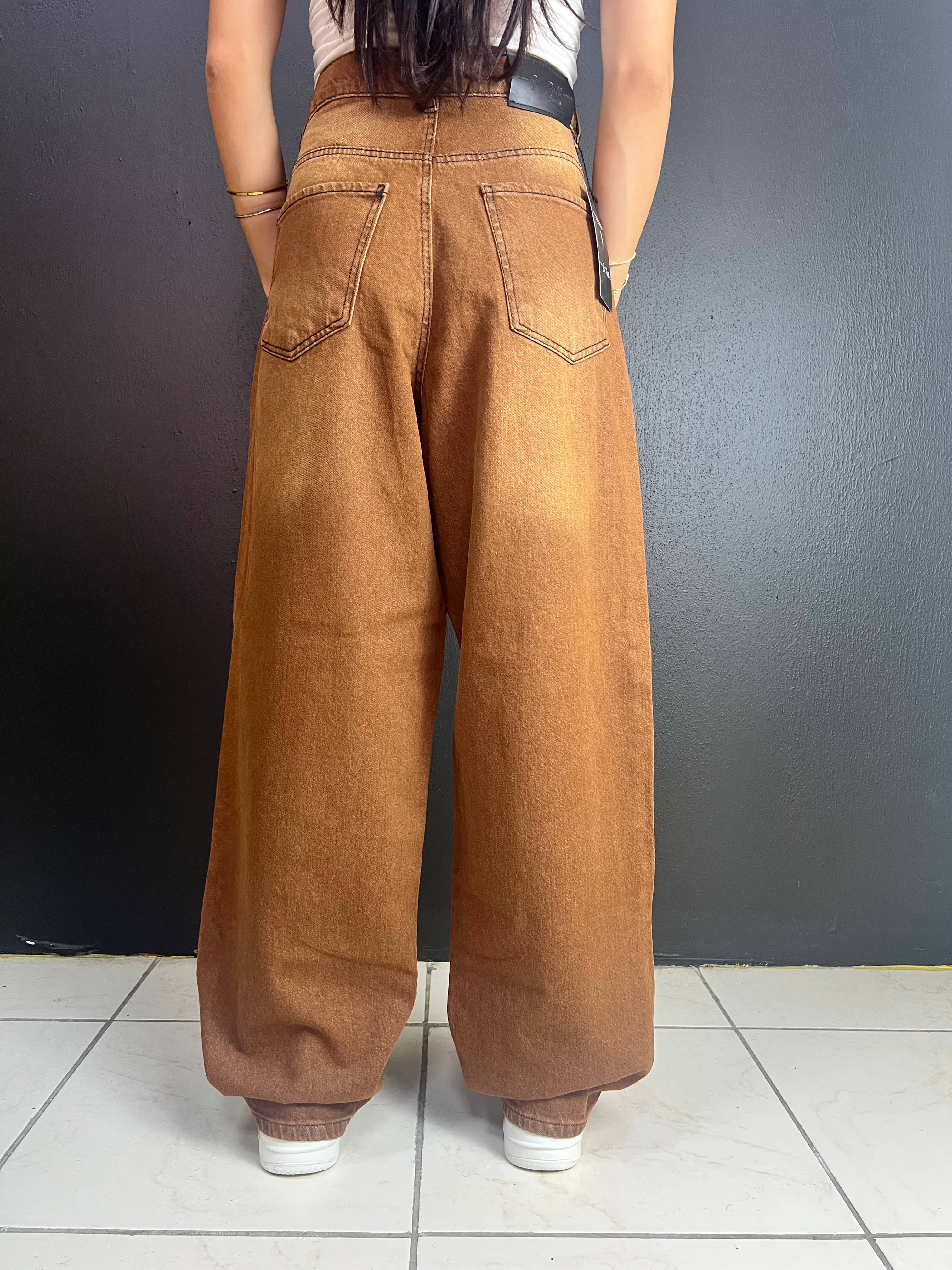 VINTAGE ESKİTME KAHVERENGİ BAGGY