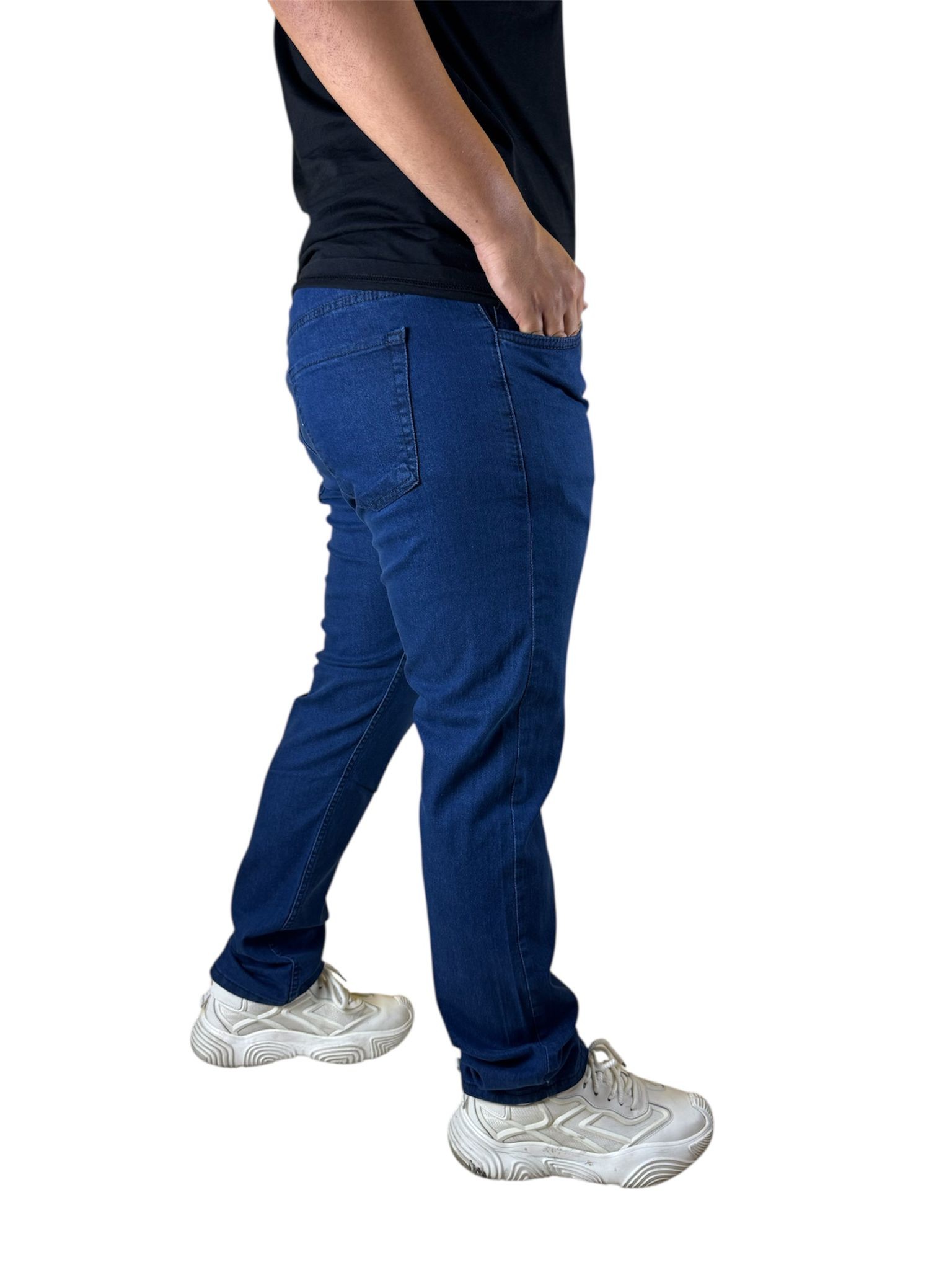 Likralı Klasik Pantolon Boru Paça Büyük Beden Erkek Jean