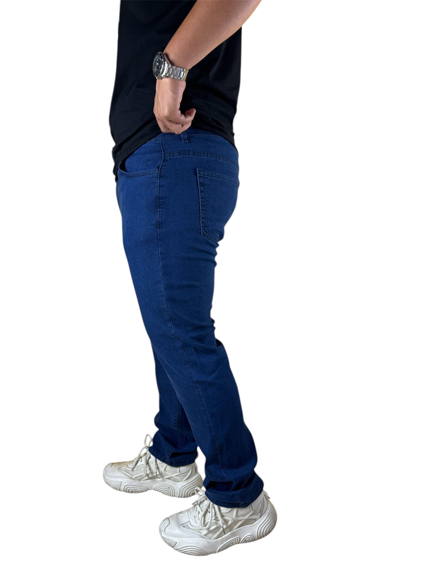 Likralı Klasik Pantolon Boru Paça Büyük Beden Erkek Jean