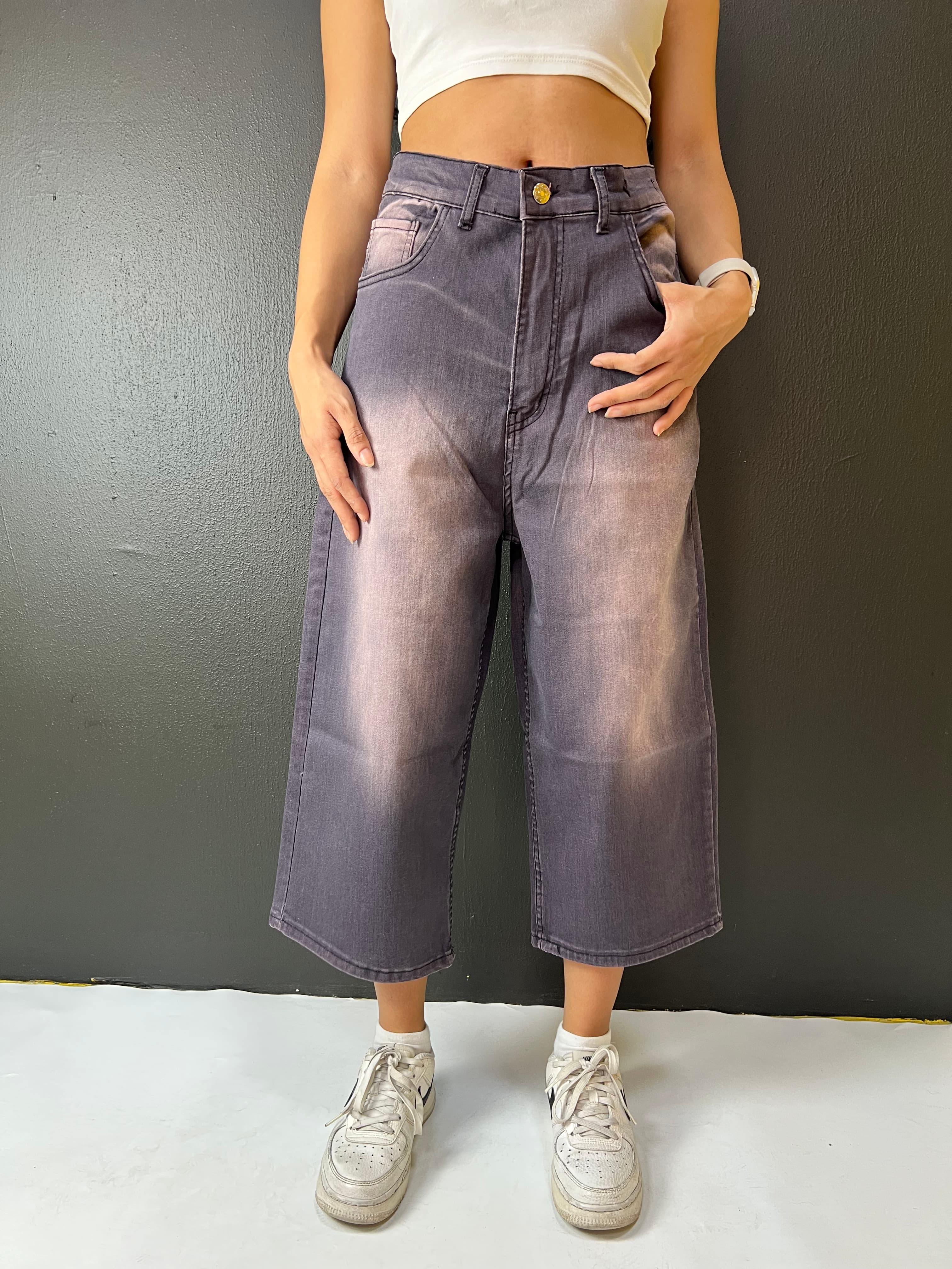 LİKRALI BAGGY ŞORTOLON  LİLA