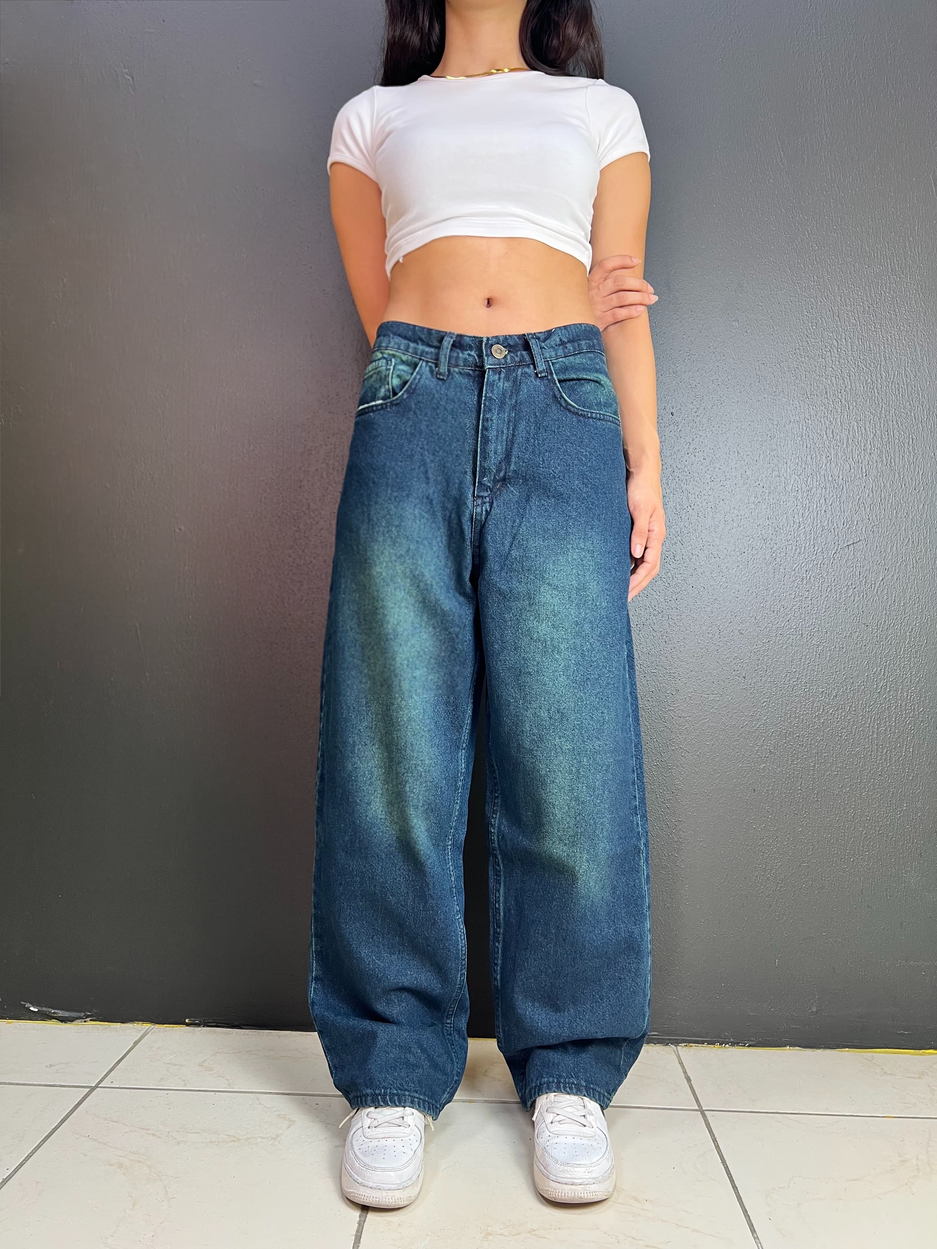 VİNTAGE YIKAMALI UNISEX BAGGY YEŞİL1
