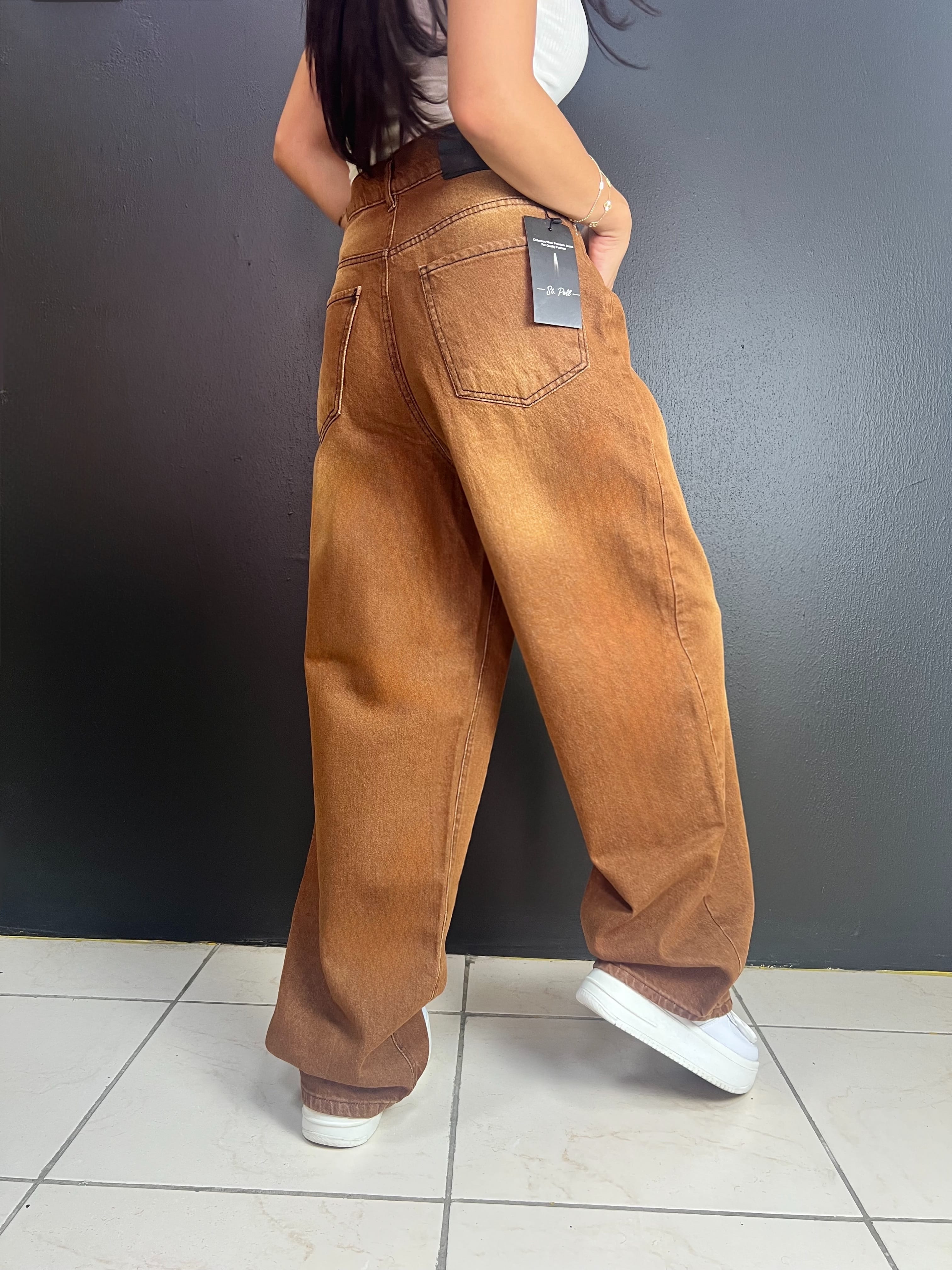 VINTAGE ESKİTME KAHVERENGİ BAGGY