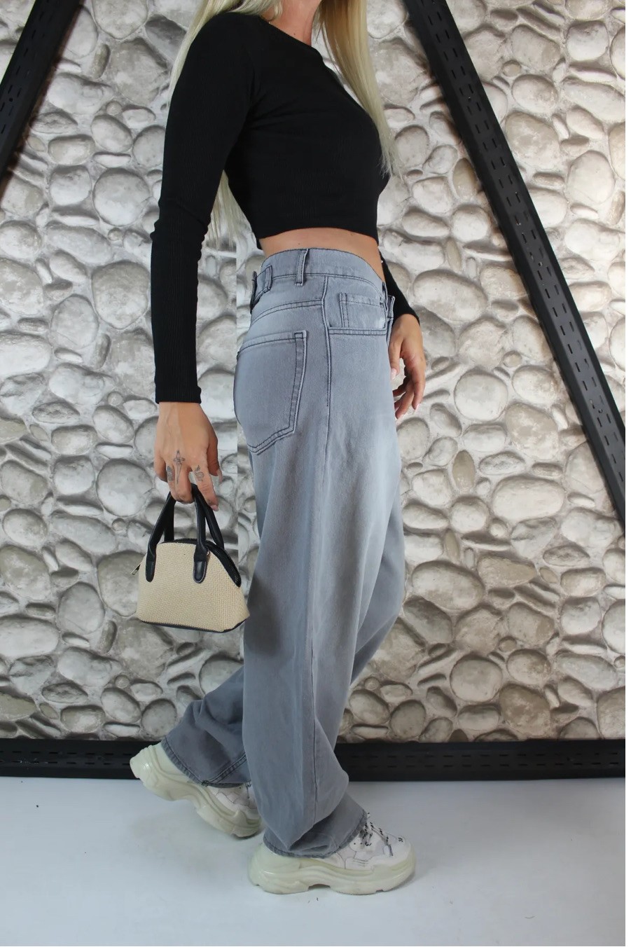 toka detaylı baggy jeans