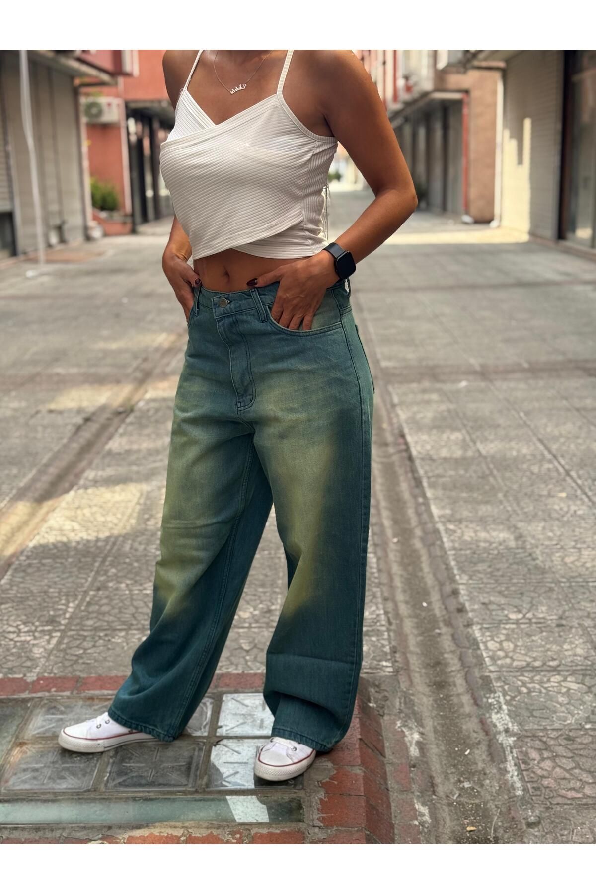 ESKİTME VİNTAGE YIKAMA UNİSEX BAGGY JEANS PANTOLON