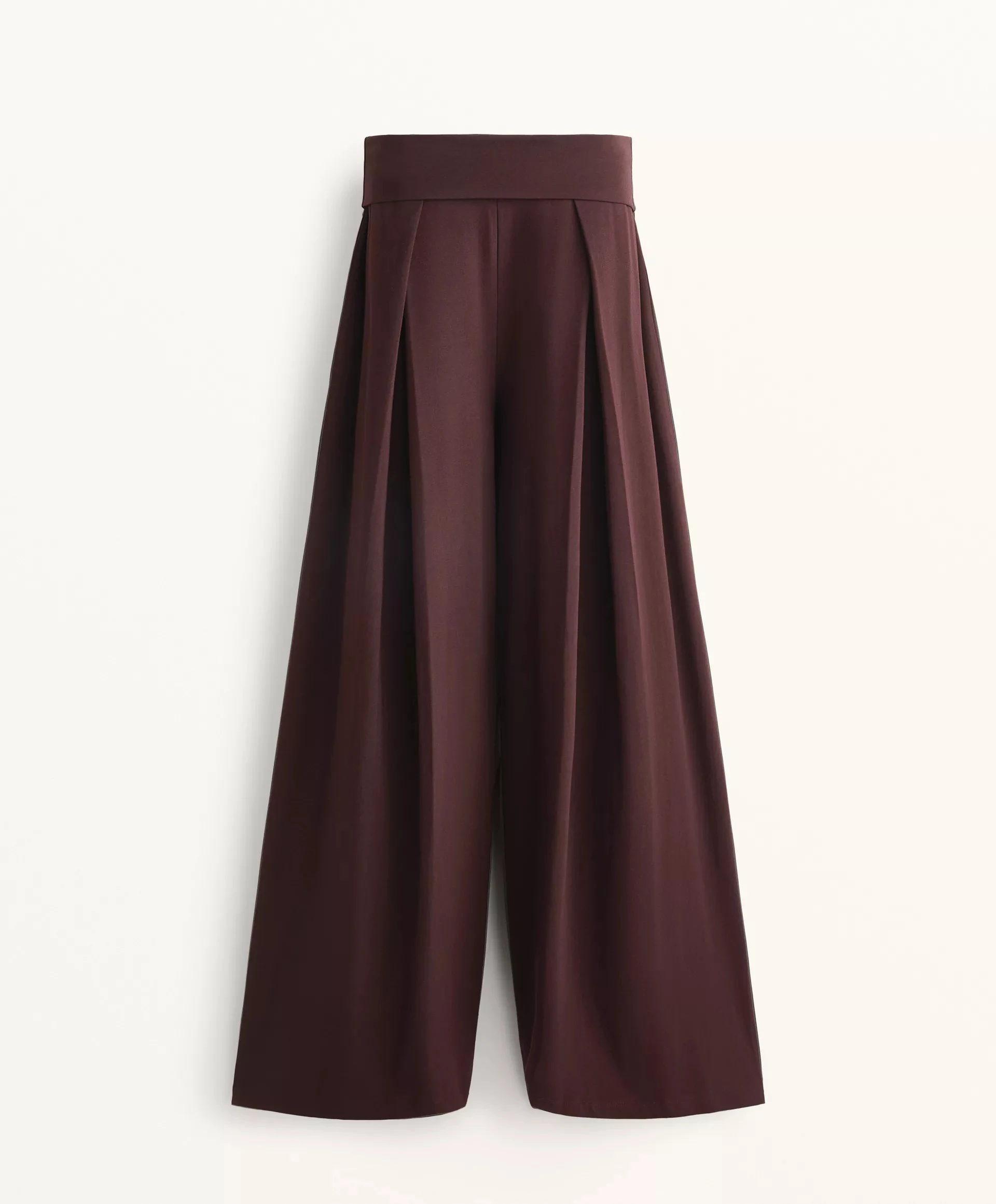  Oysho Pamuklu Modal Kumaş, kıvrık belli, düz kesim pantolon