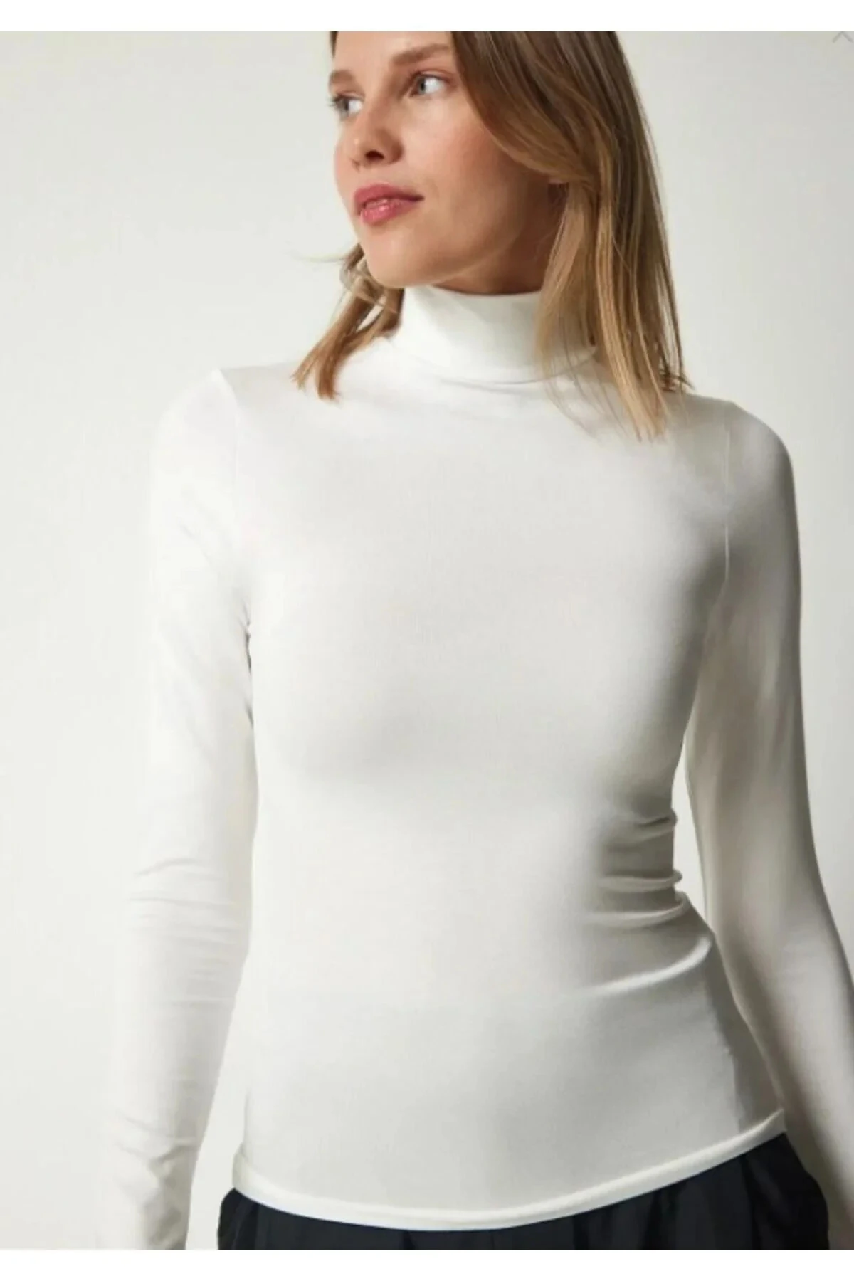 yarım boğazlı basik buluz