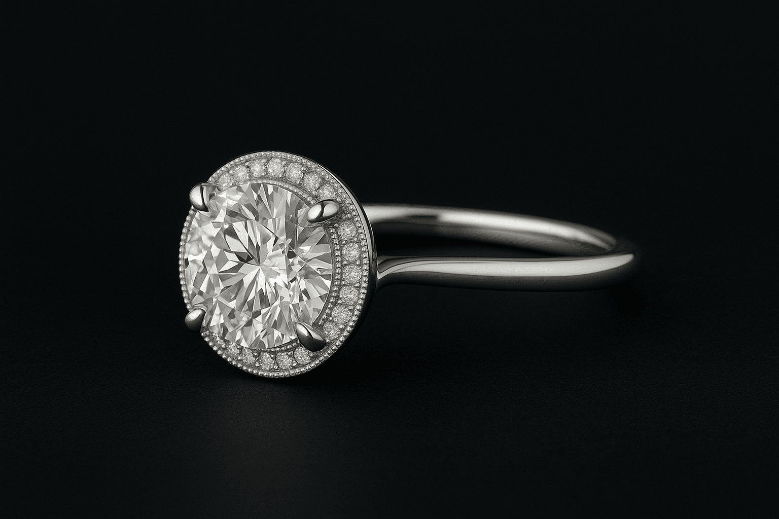 Halo Minimal Tektaş Lab Grown Diamond Yüzük