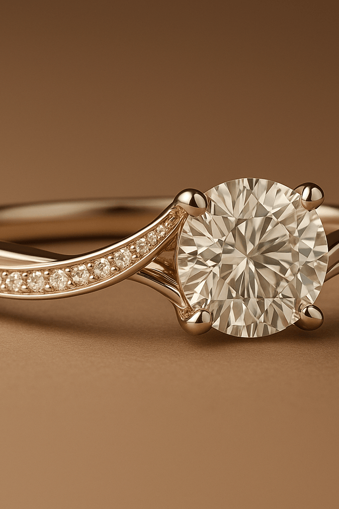 Twist Pavé Shank Lab Grown Diamond Yüzük
