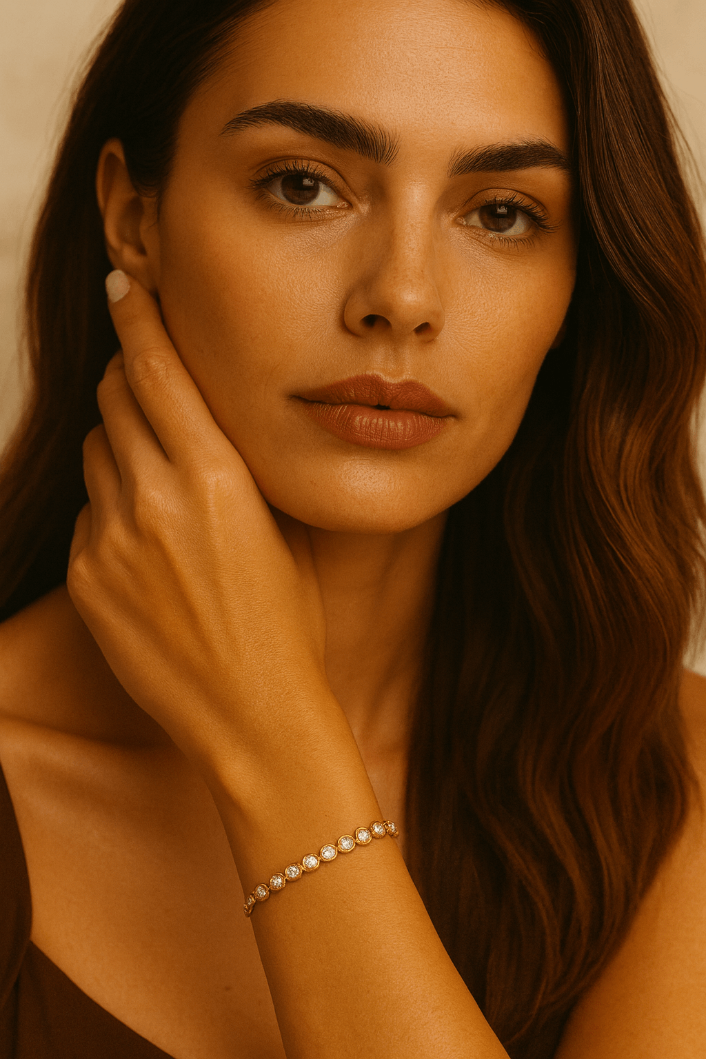  Serenia Slim | Yarım Tur Bezel Ayarlı Zincirli İnce Model Bilezik 