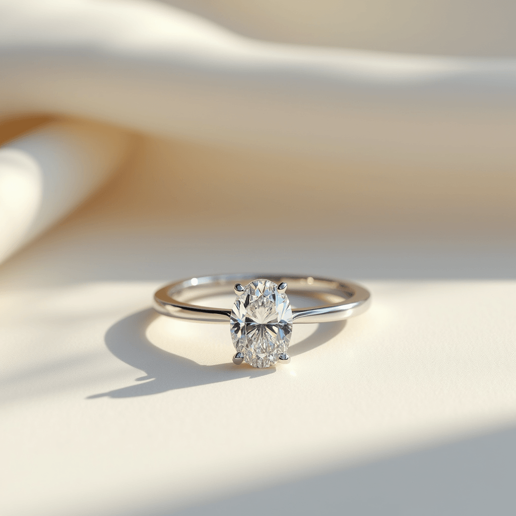 EVYANA | East-West Oval Cut Tektaş Yüzük – Modern Zarafet ve Anlamlı Sadelik