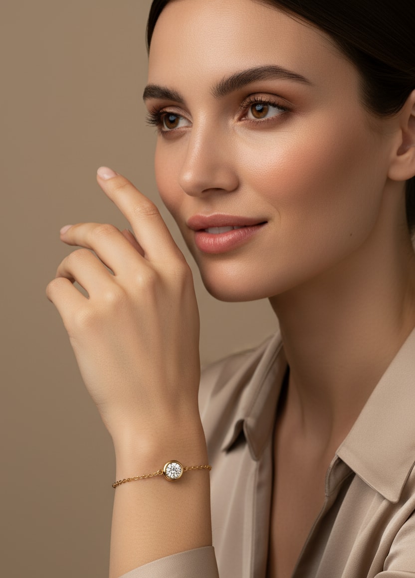 Lunea Bezel Tektaş Lab Grown Diamond Bileklik