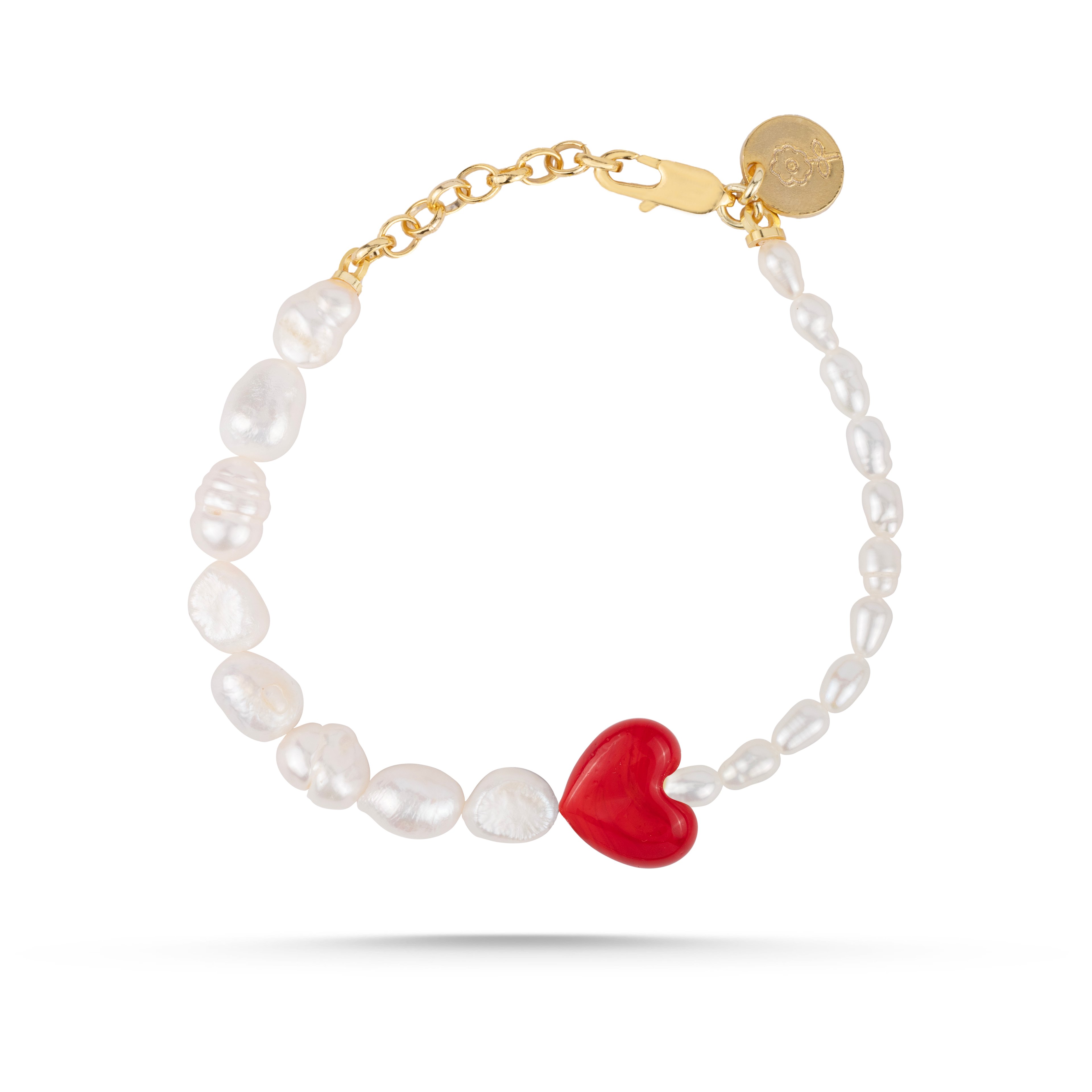 HEART SHAPED CERAMIC & PEARL BRACELETS