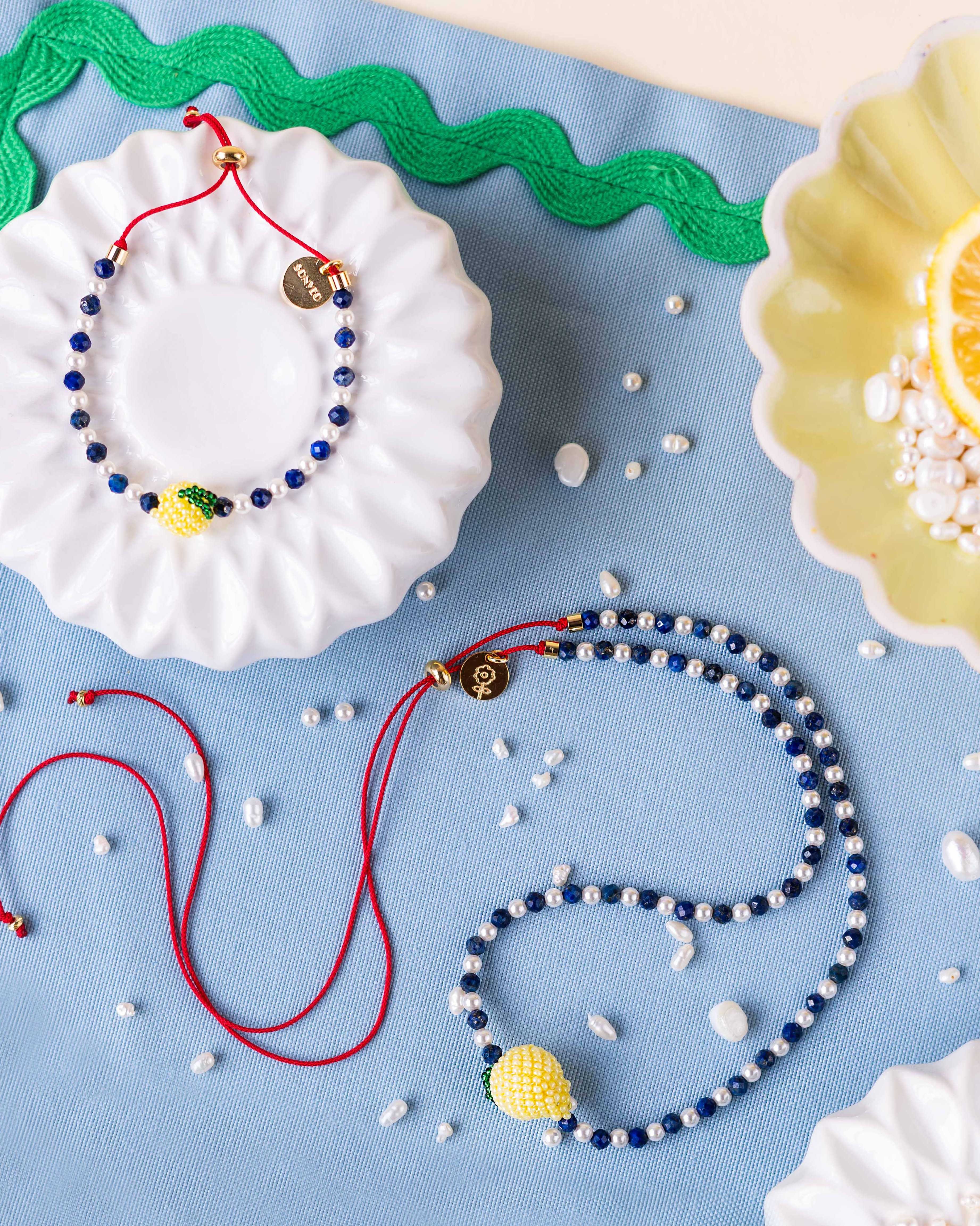 SINGLE LEMON STRIPED NECKLACE